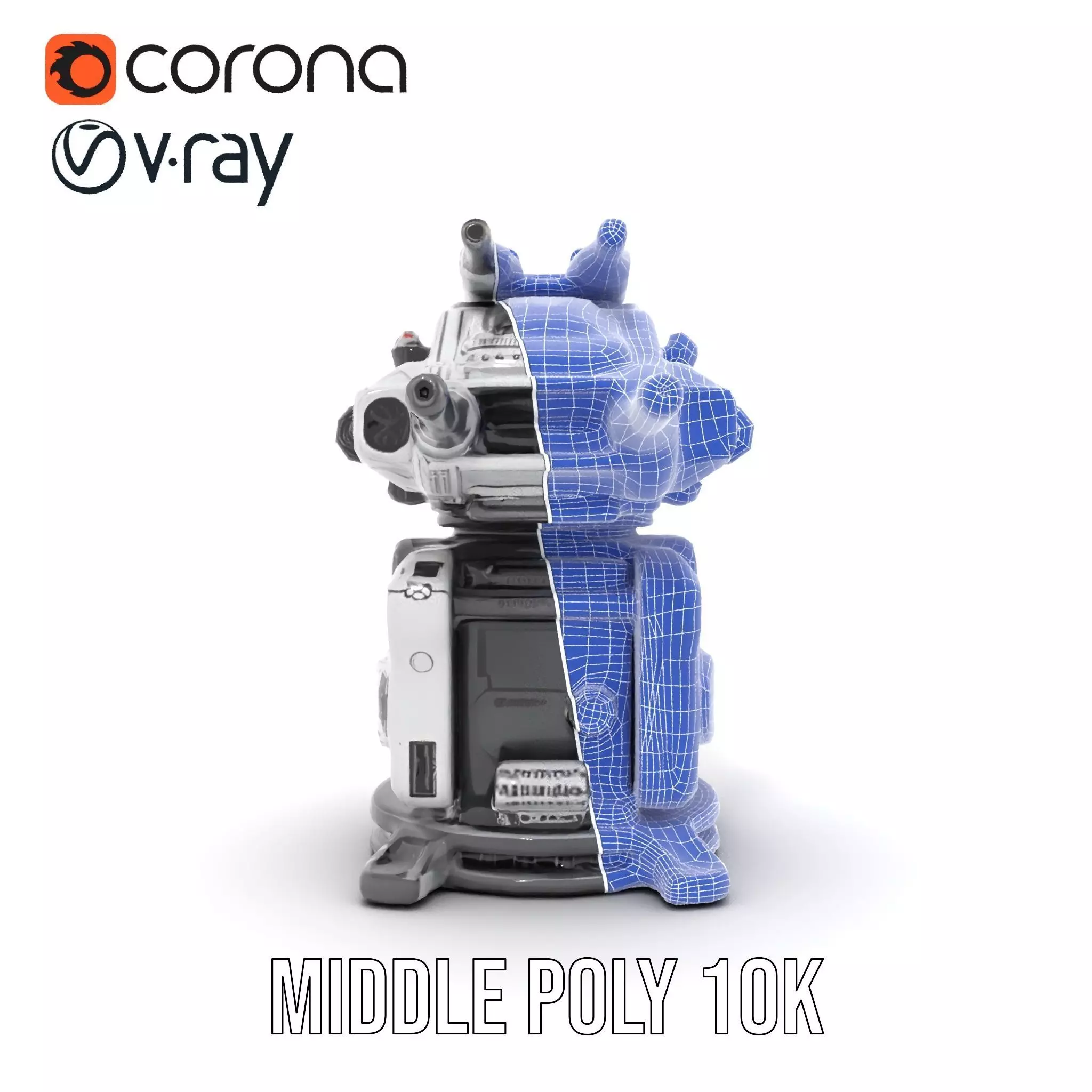 Futuristic Turret Model Pack with Advanced Features Low-poly 3D model_31