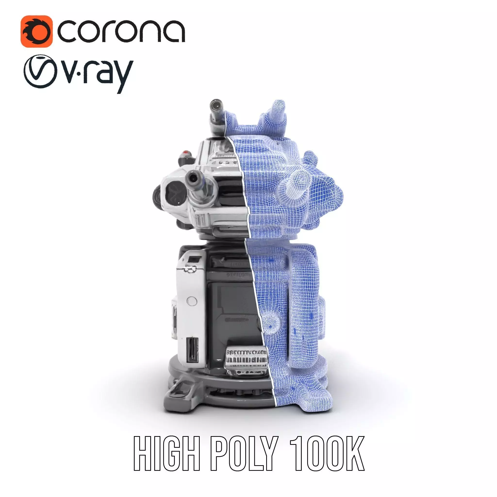 Futuristic Turret Model Pack with Advanced Features Low-poly 3D model_35