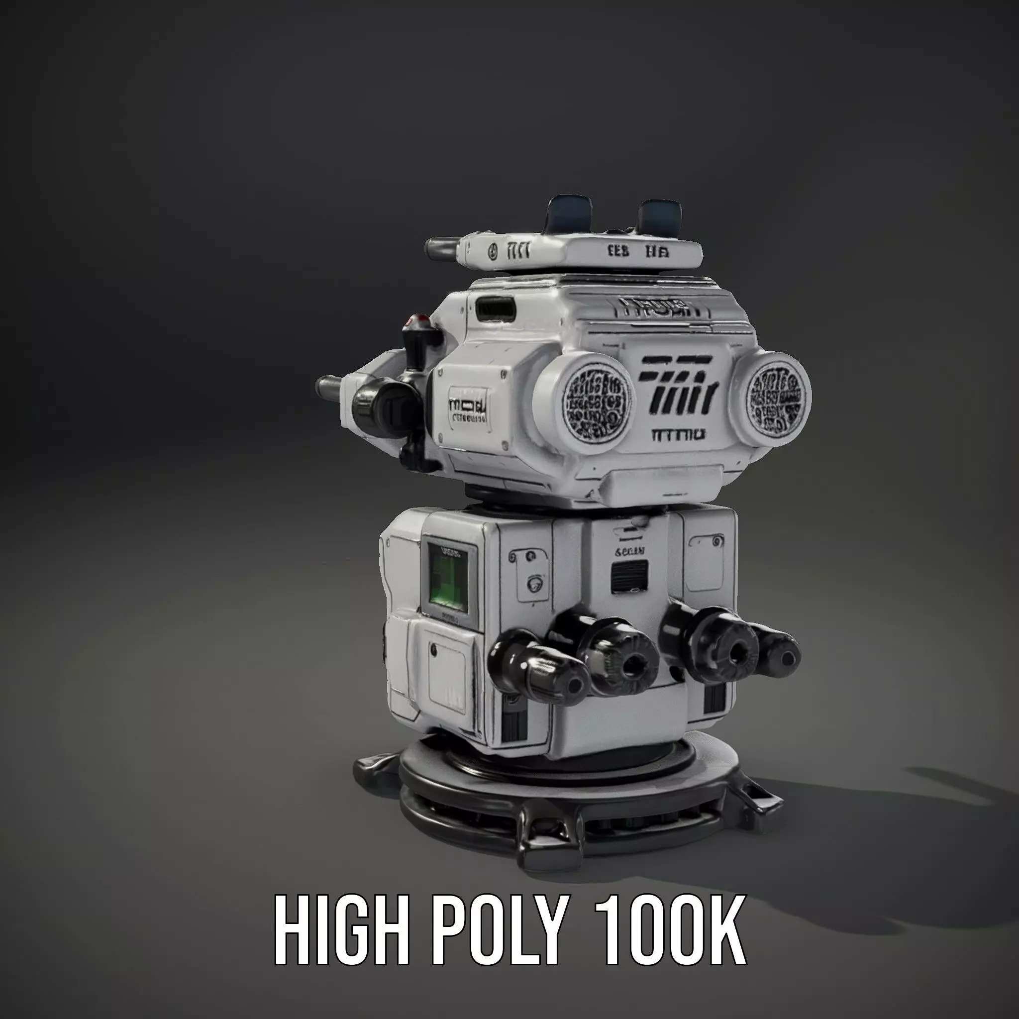 Futuristic Turret Model Pack with Advanced Features Low-poly 3D model_9