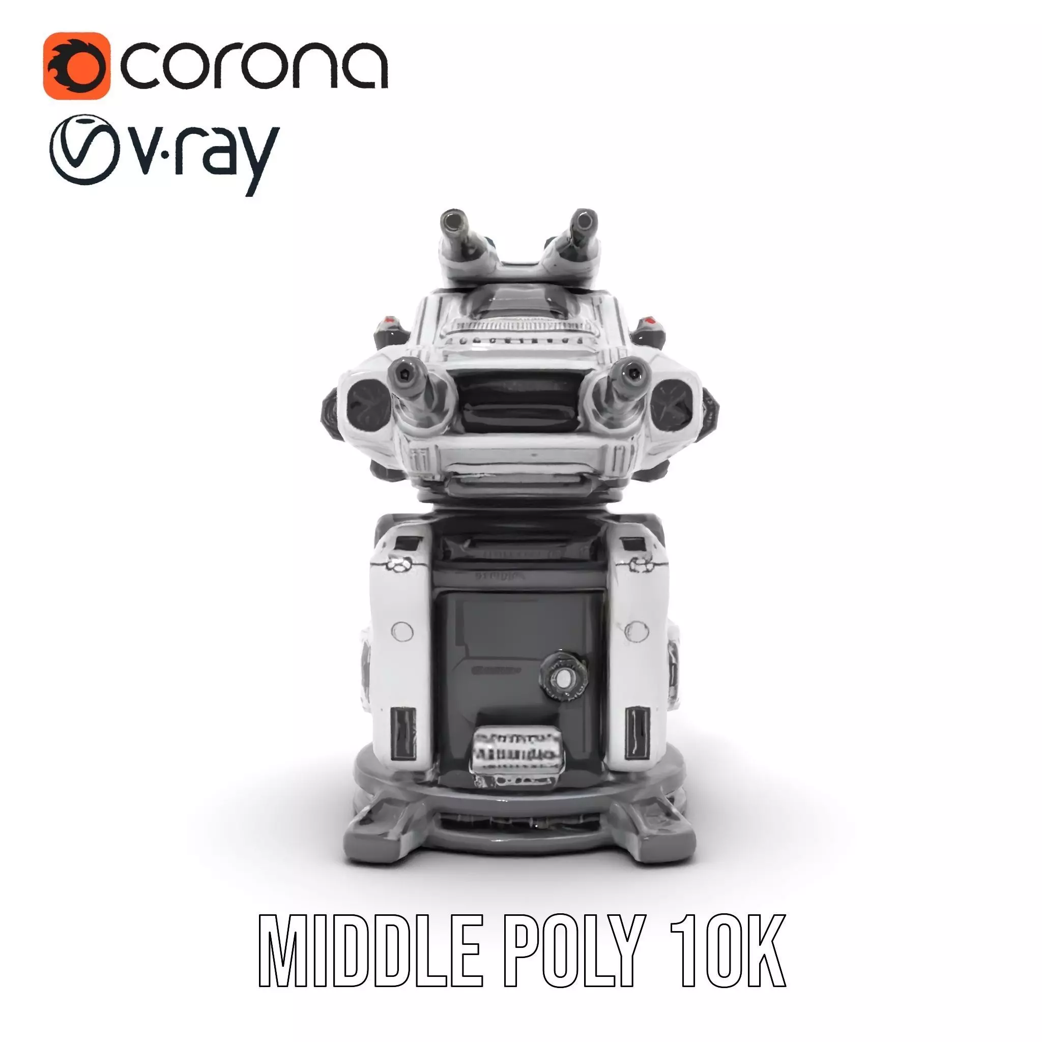 Futuristic Turret Model Pack with Advanced Features Low-poly 3D model_12