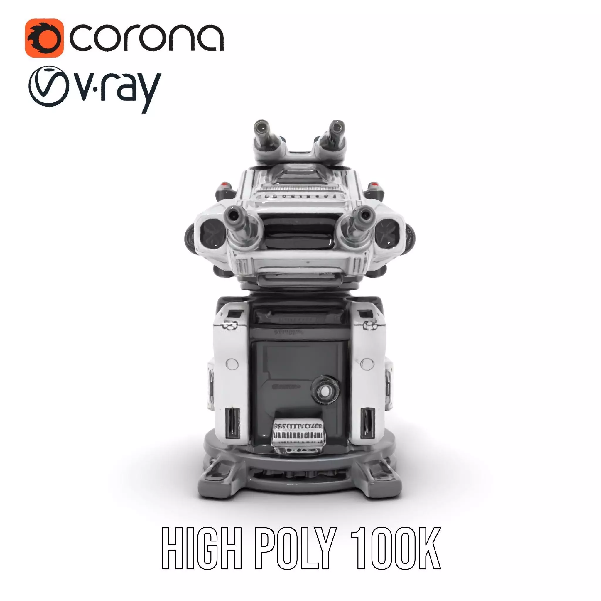 Futuristic Turret Model Pack with Advanced Features Low-poly 3D model_33