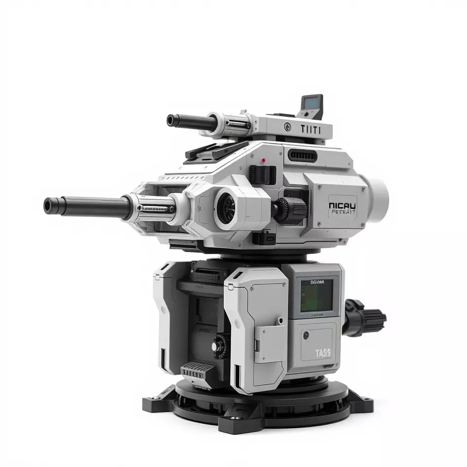 Futuristic Turret Model Pack with Advanced Features Low-poly 3D model_3