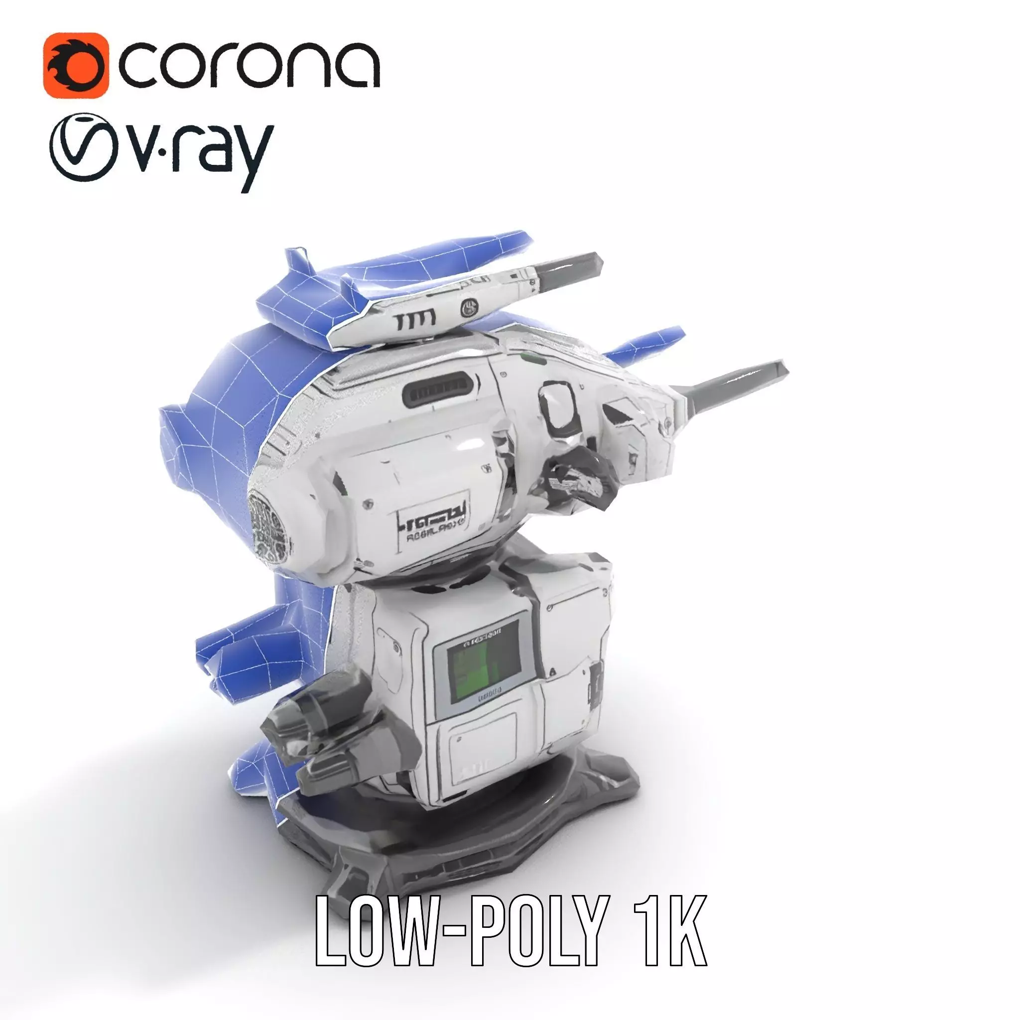 Futuristic Turret Model Pack with Advanced Features Low-poly 3D model_18