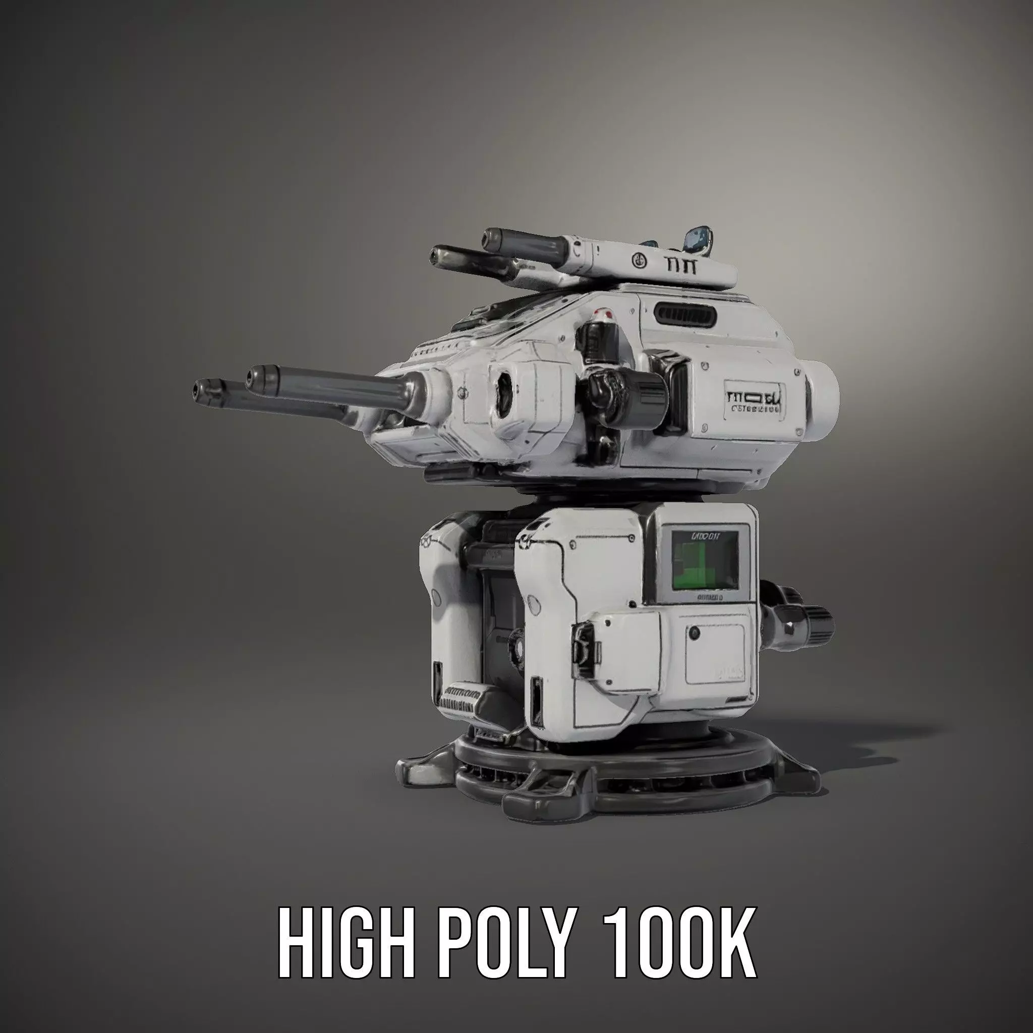 Futuristic Turret Model Pack with Advanced Features Low-poly 3D model_11