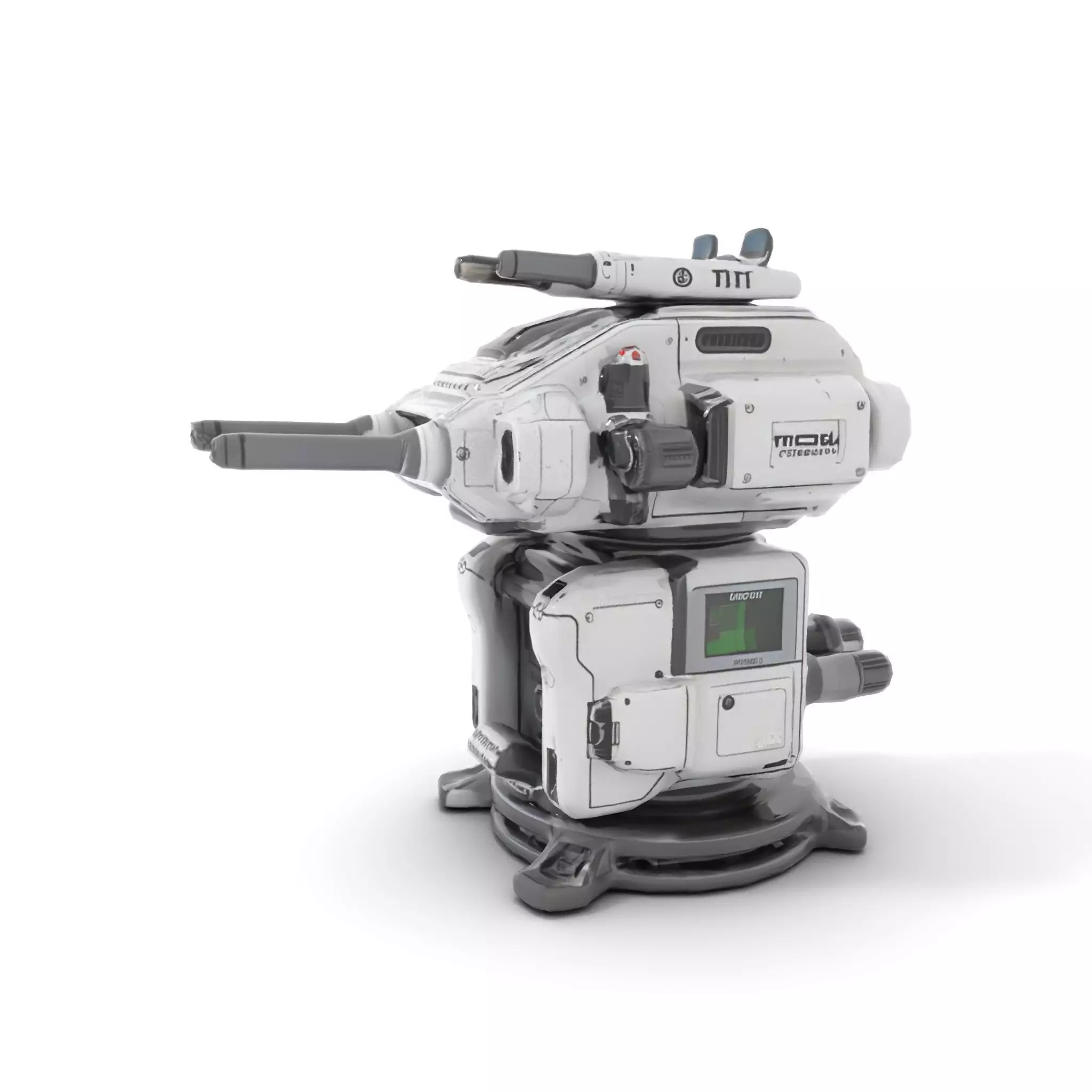 Futuristic Turret Model Pack with Advanced Features Low-poly 3D model_7