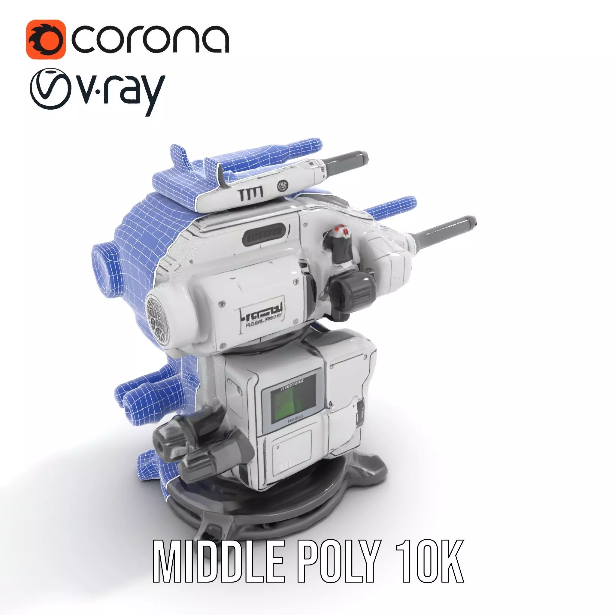 Futuristic Turret Model Pack with Advanced Features Low-poly 3D model_17