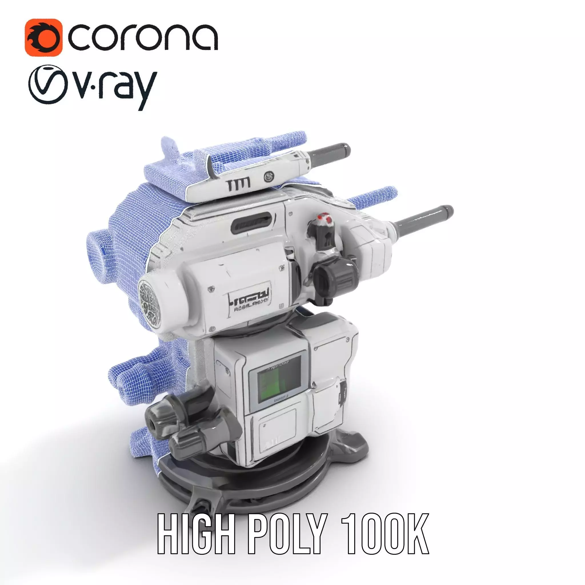 Futuristic Turret Model Pack with Advanced Features Low-poly 3D model_30