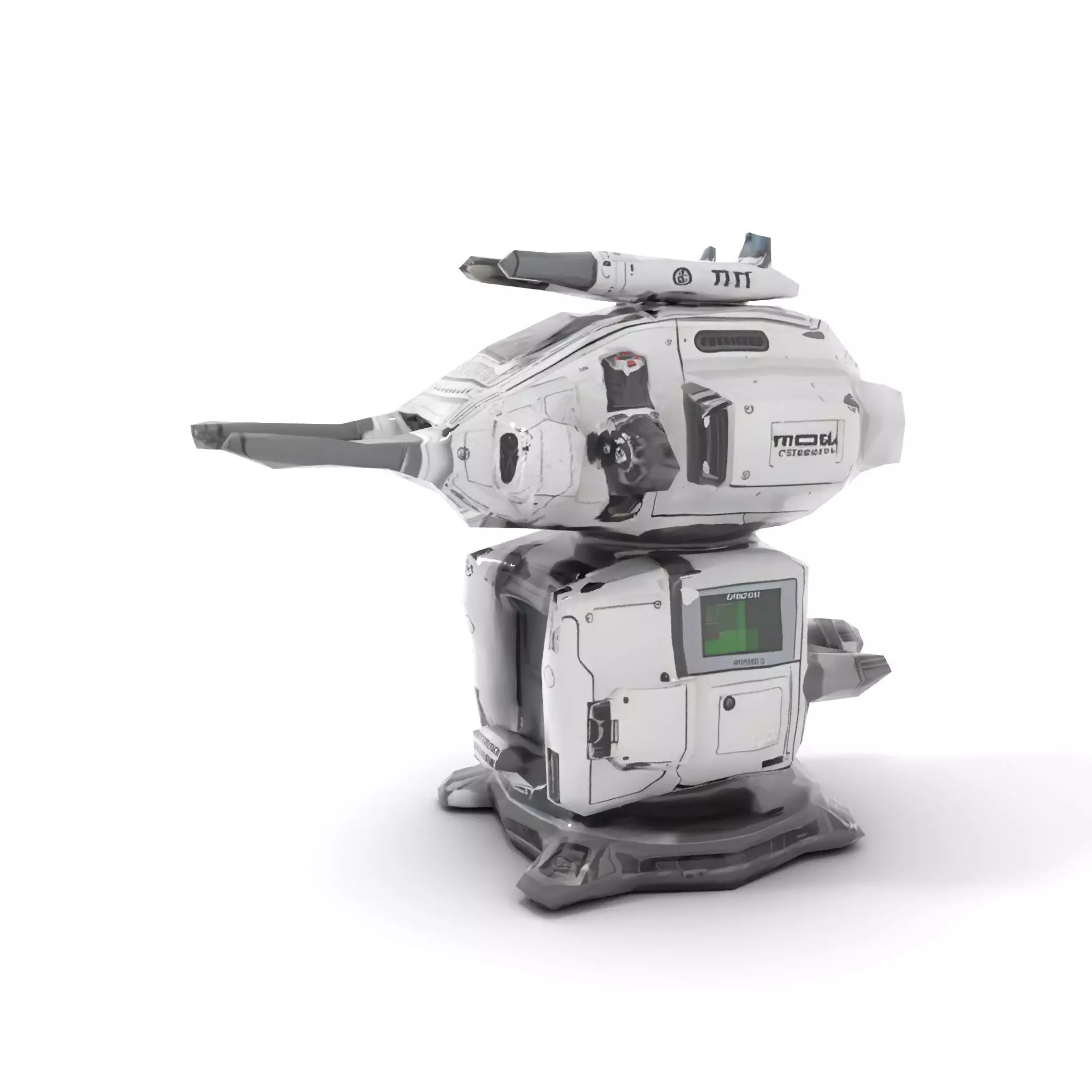 Futuristic Turret Model Pack with Advanced Features Low-poly 3D model_21