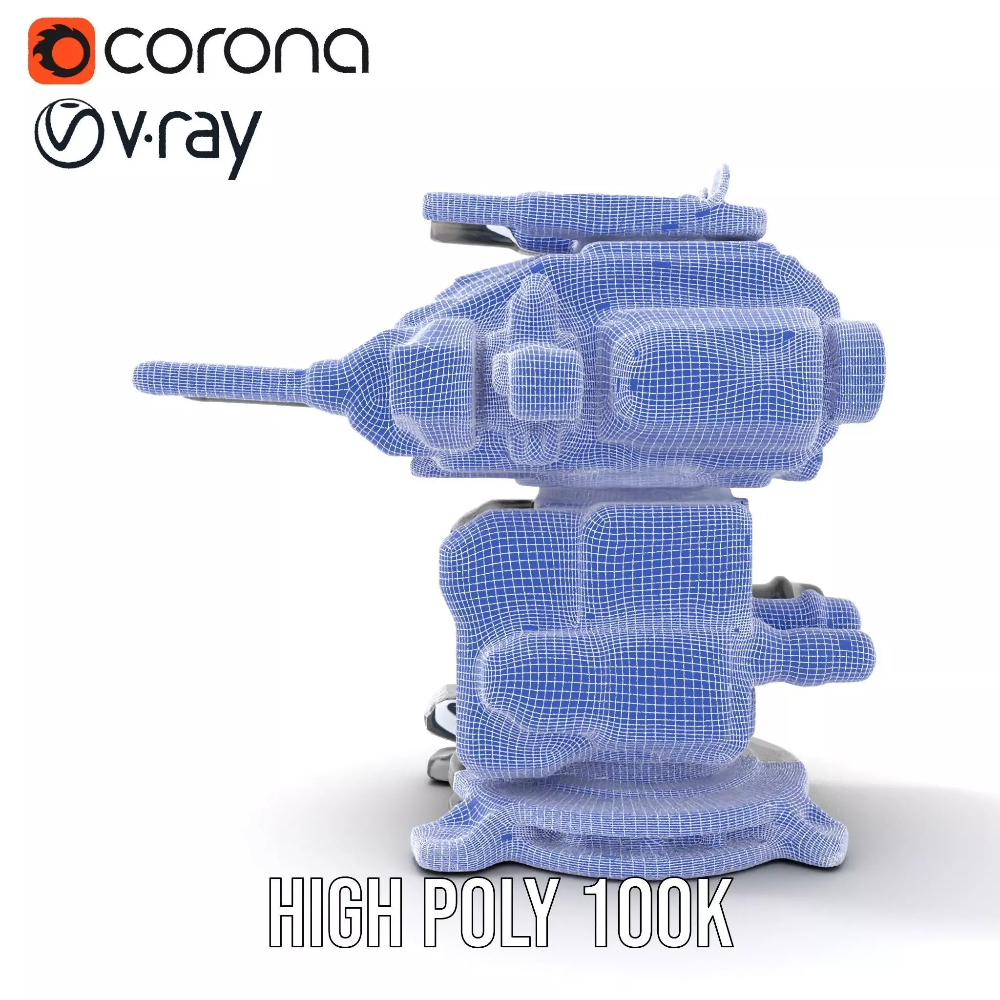 Futuristic Turret Model Pack with Advanced Features Low-poly 3D model_27