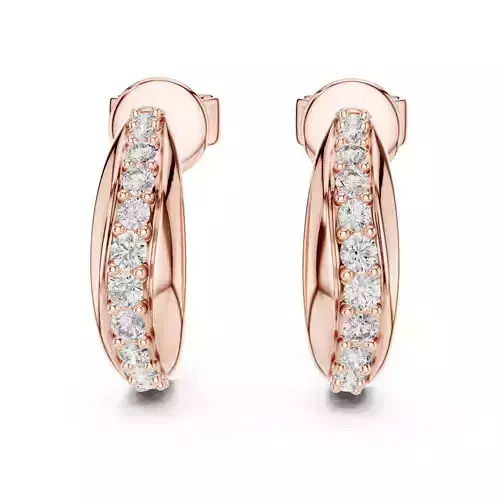 Diamond Hoops Earrings 3dm stl renders animation videos details  3D print model