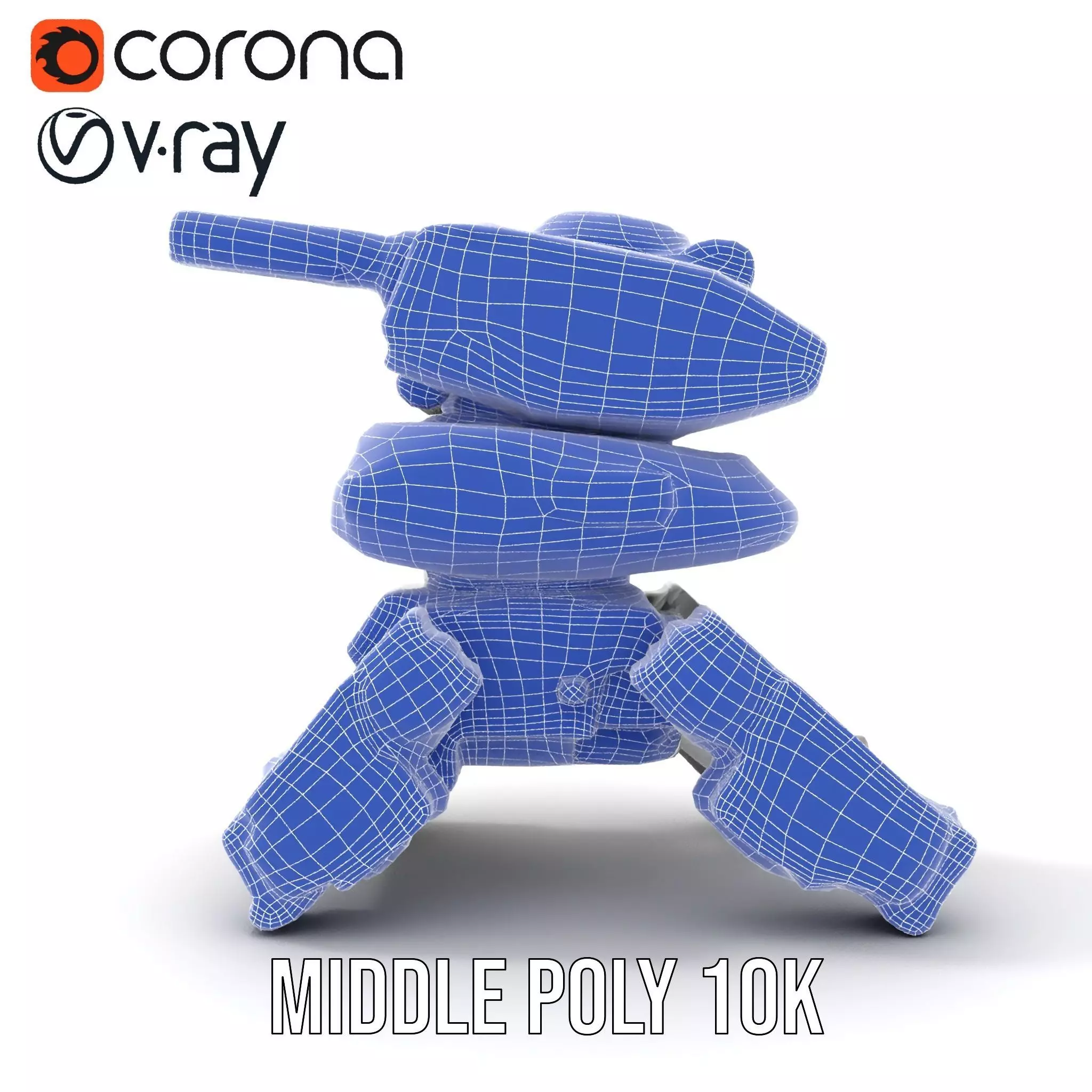 Futuristic Turret Model Pack with Rotating Cannons Low-poly 3D model_27