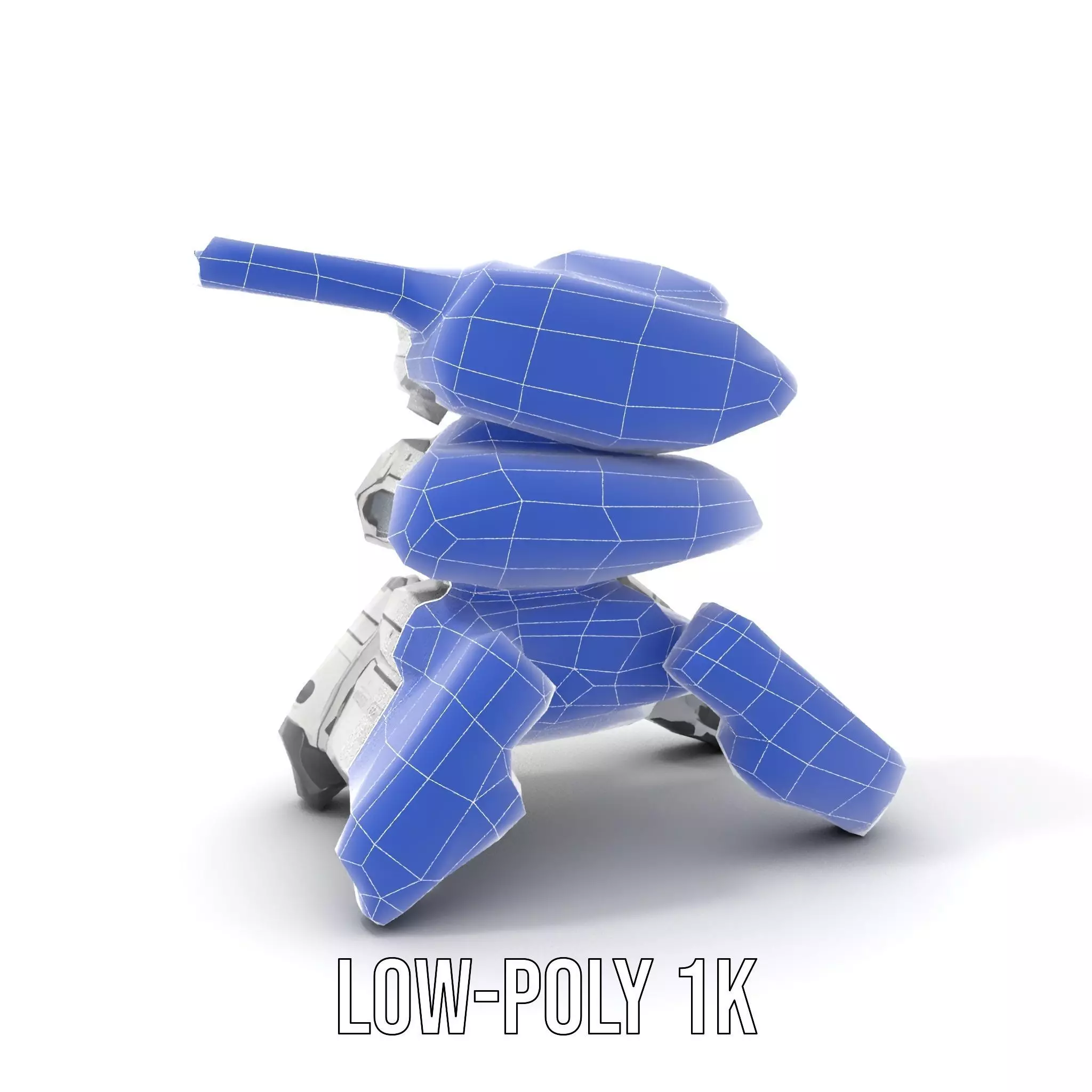 Futuristic Turret Model Pack with Rotating Cannons Low-poly 3D model_17