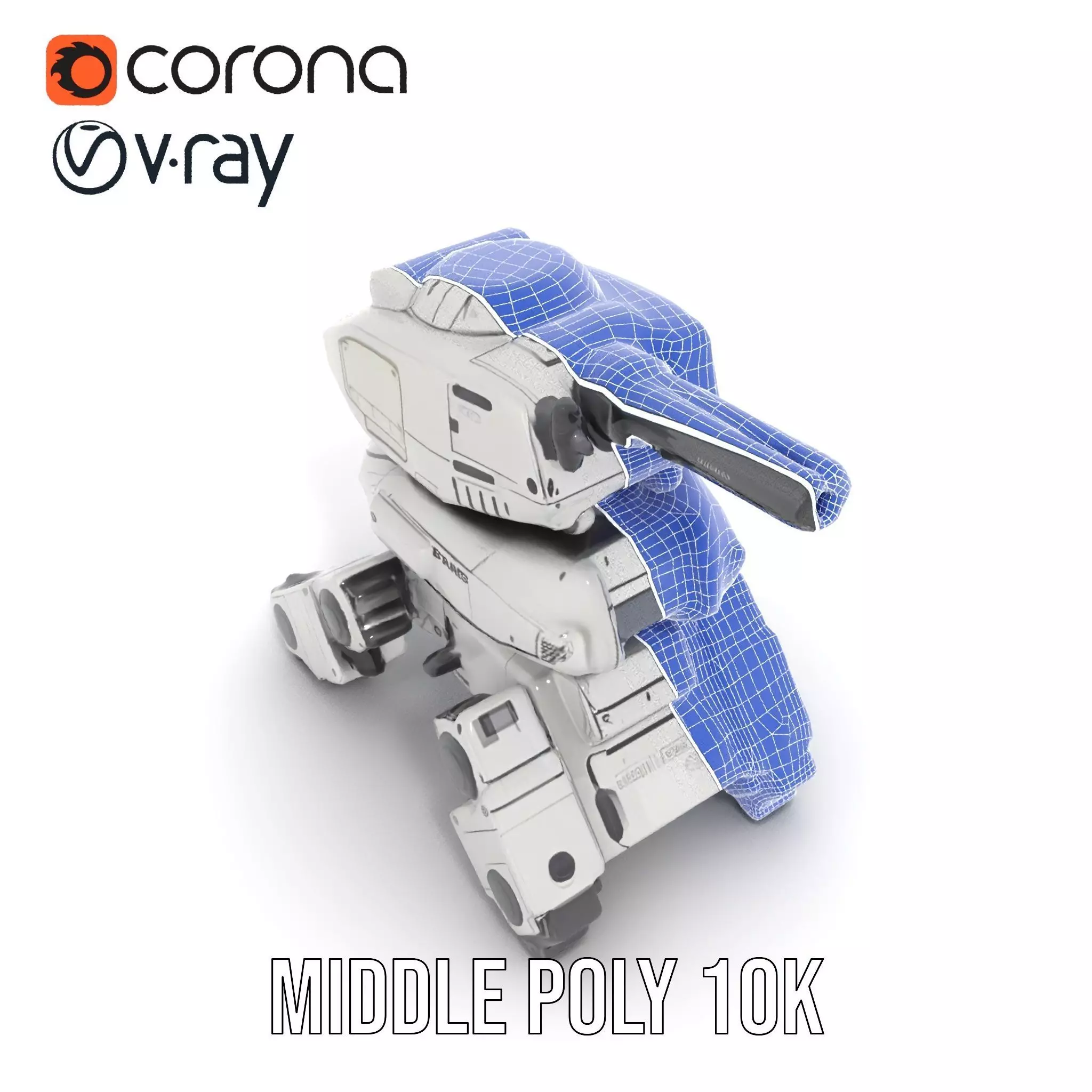 Futuristic Turret Model Pack with Rotating Cannons Low-poly 3D model_30