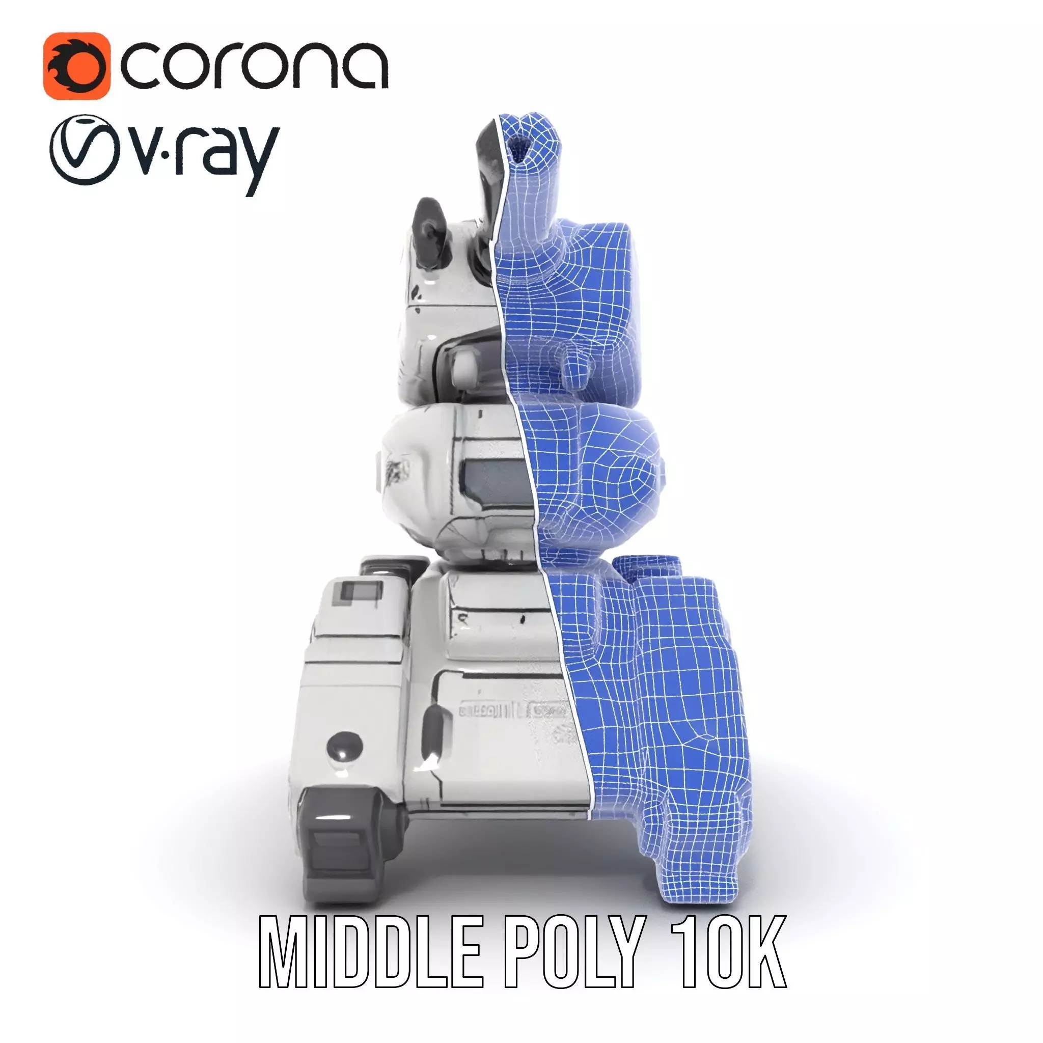 Futuristic Turret Model Pack with Rotating Cannons Low-poly 3D model_24