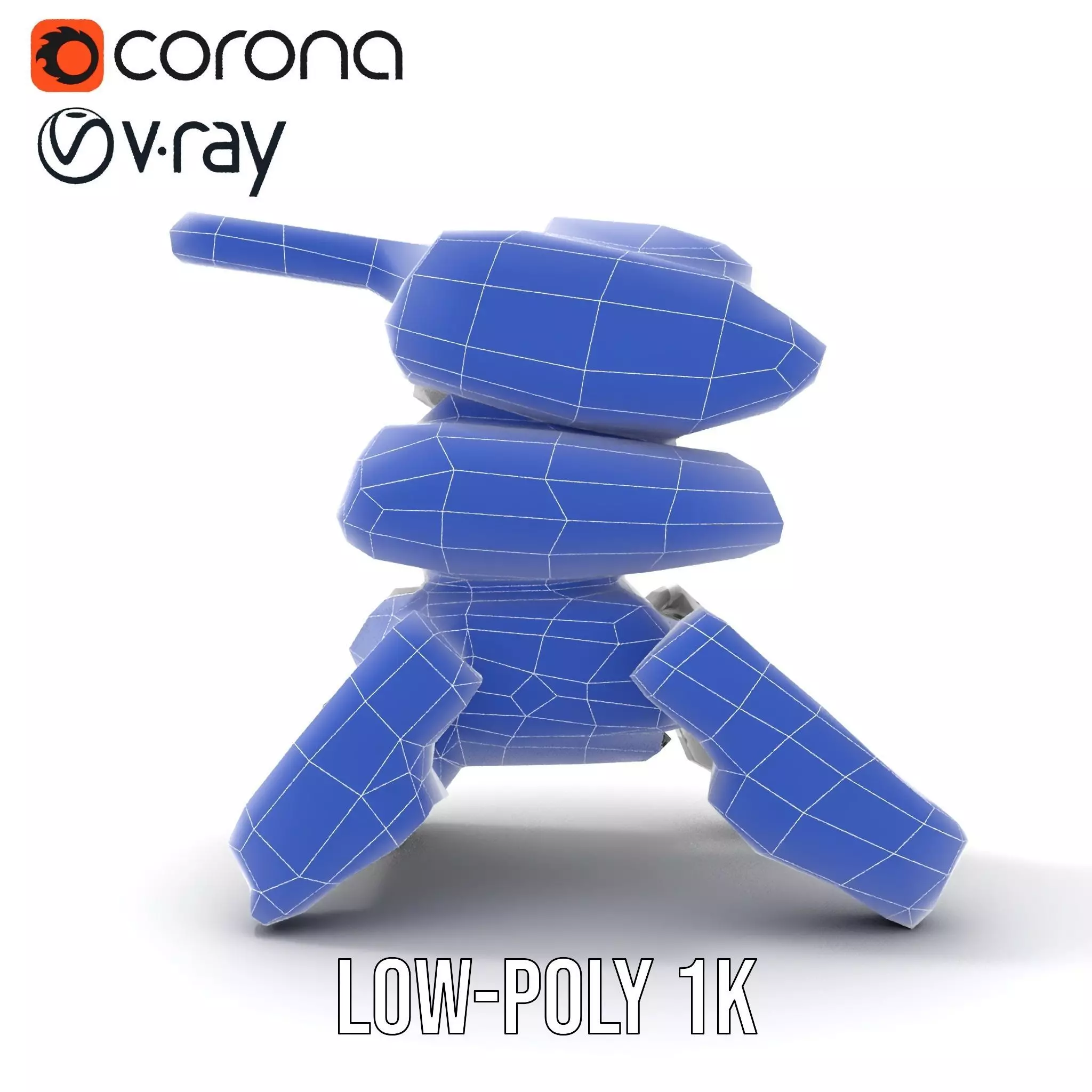 Futuristic Turret Model Pack with Rotating Cannons Low-poly 3D model_31