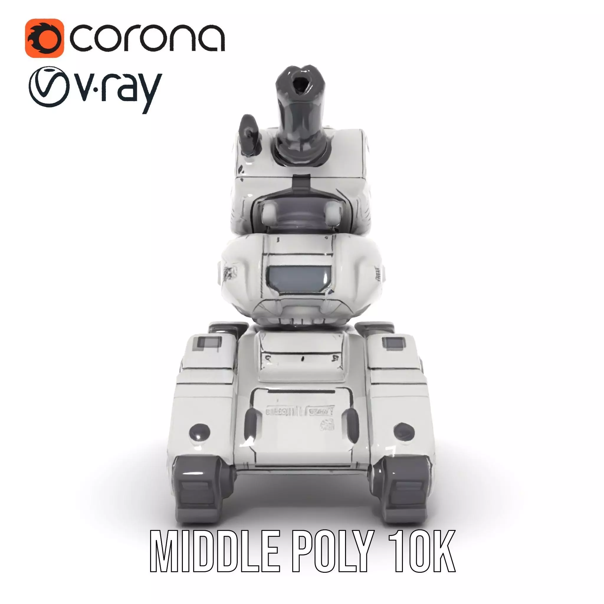 Futuristic Turret Model Pack with Rotating Cannons Low-poly 3D model_19