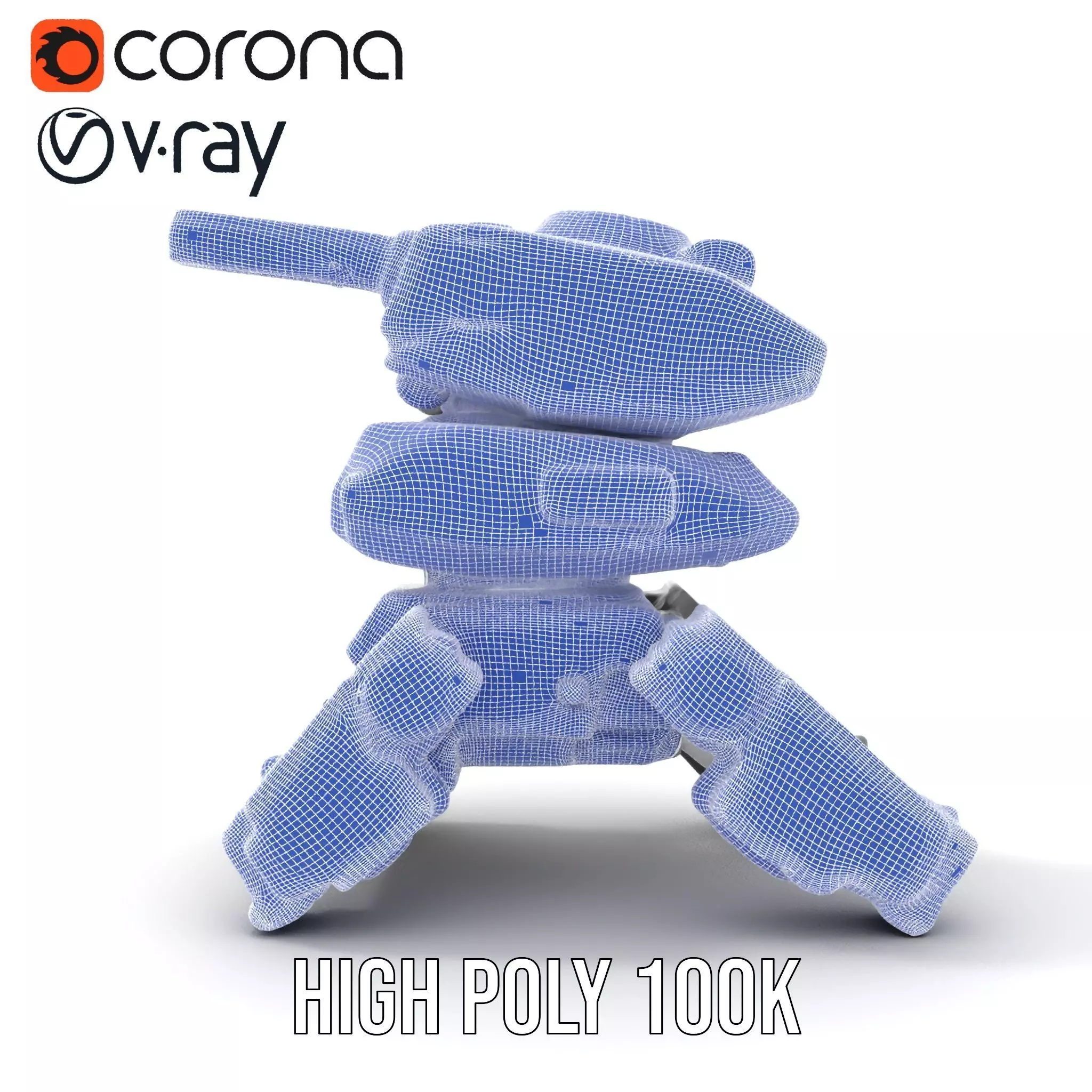 Futuristic Turret Model Pack with Rotating Cannons Low-poly 3D model_35