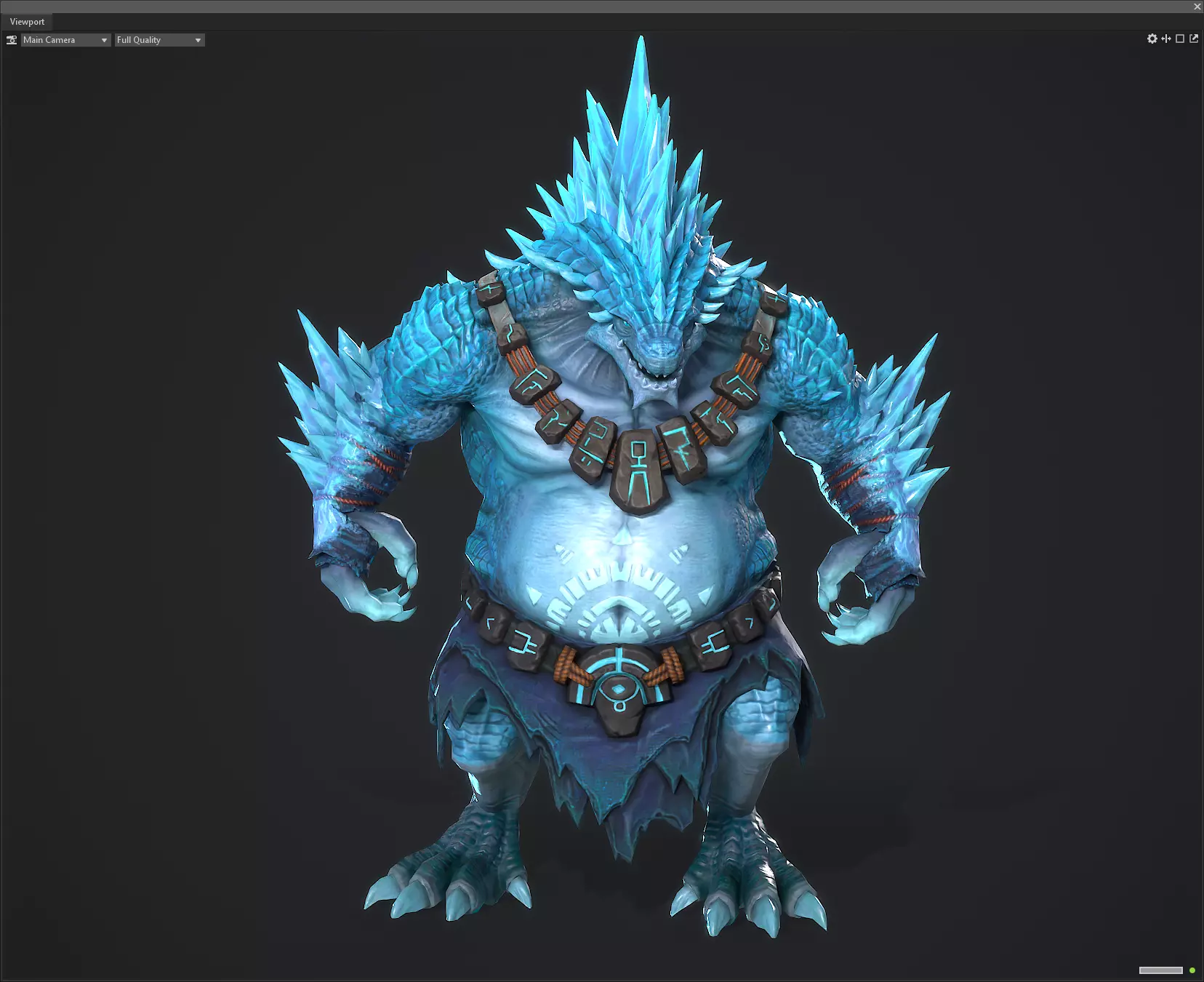 Ice crocodile Low-poly 3D model_2