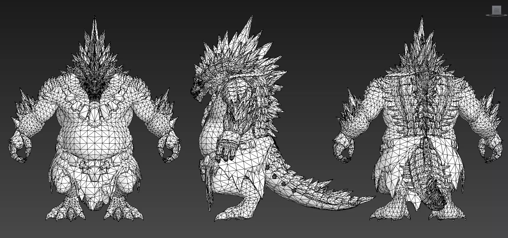 Ice crocodile Low-poly 3D model_10