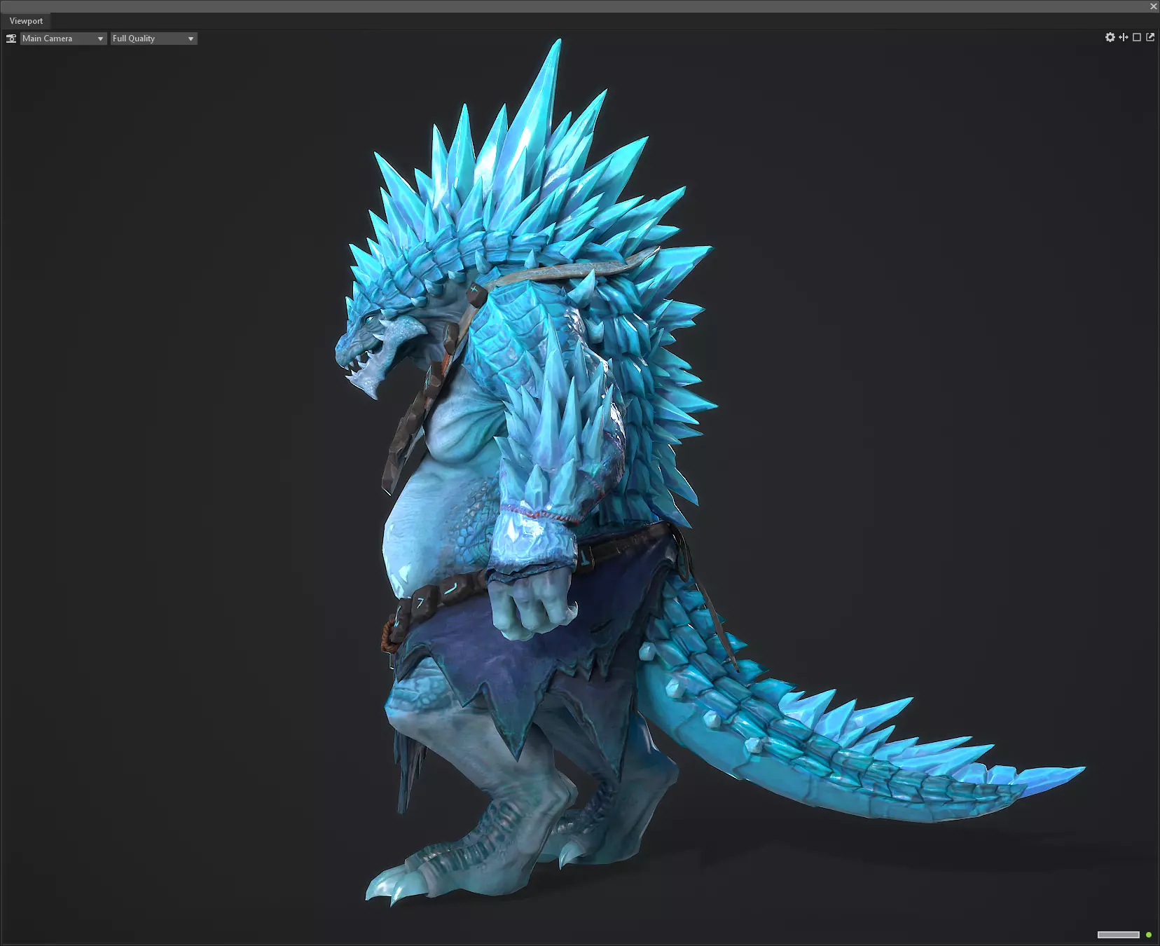 Ice crocodile Low-poly 3D model_4