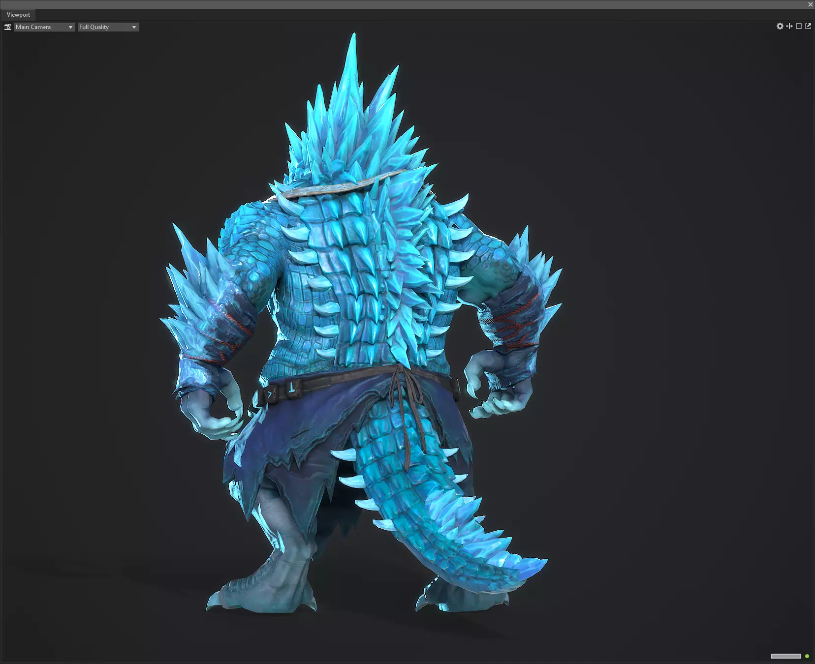Ice crocodile Low-poly 3D model_7