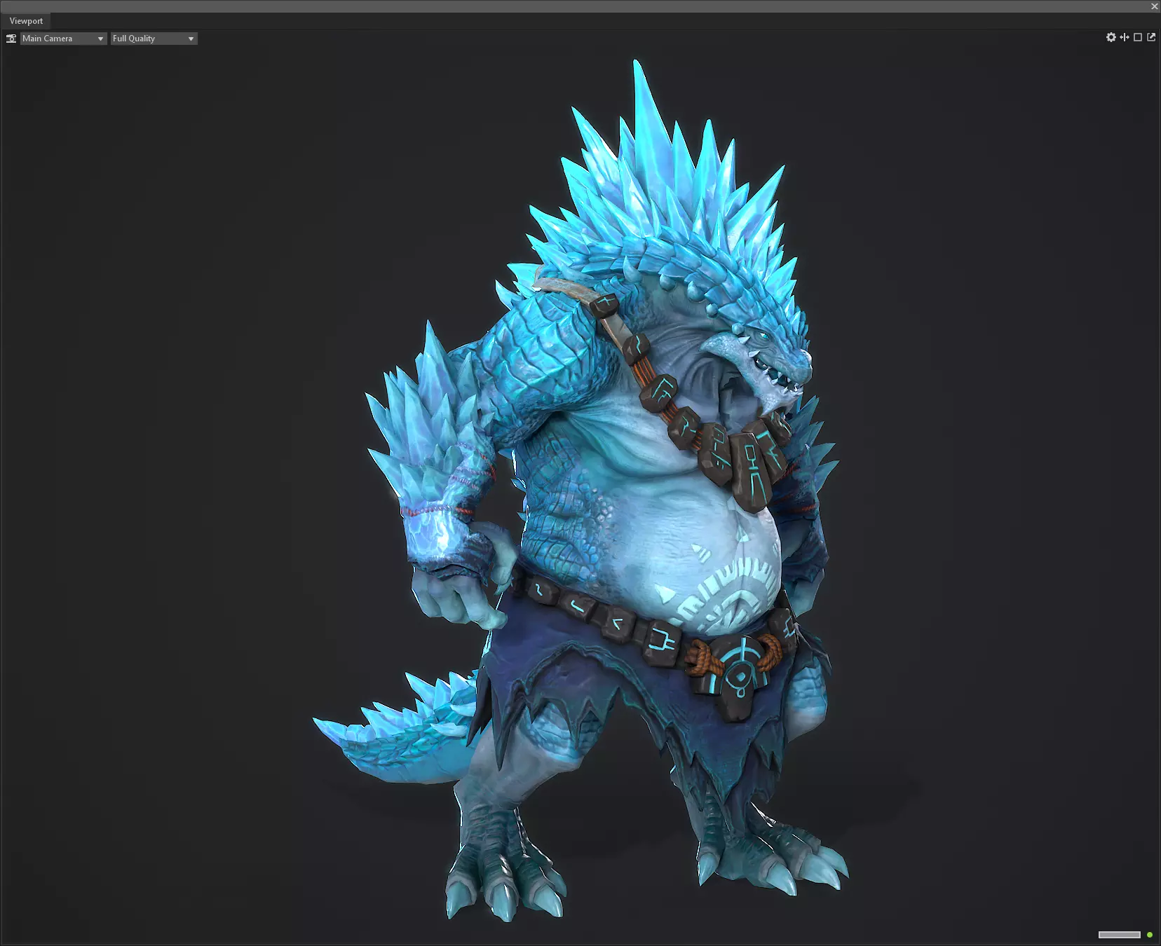 Ice crocodile Low-poly 3D model_8