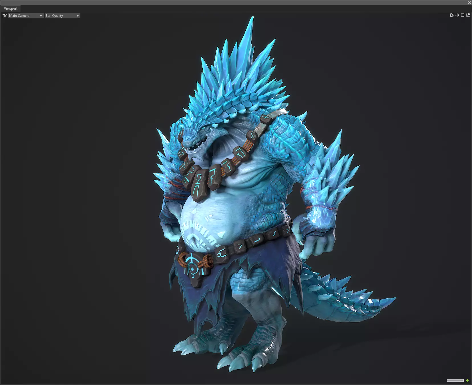 Ice crocodile Low-poly 3D model_5
