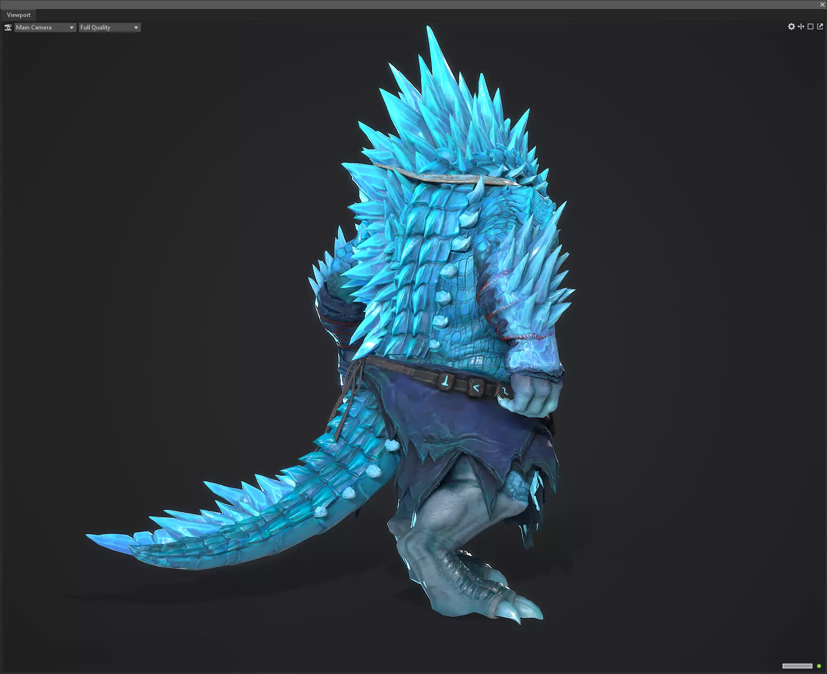 Ice crocodile Low-poly 3D model_3