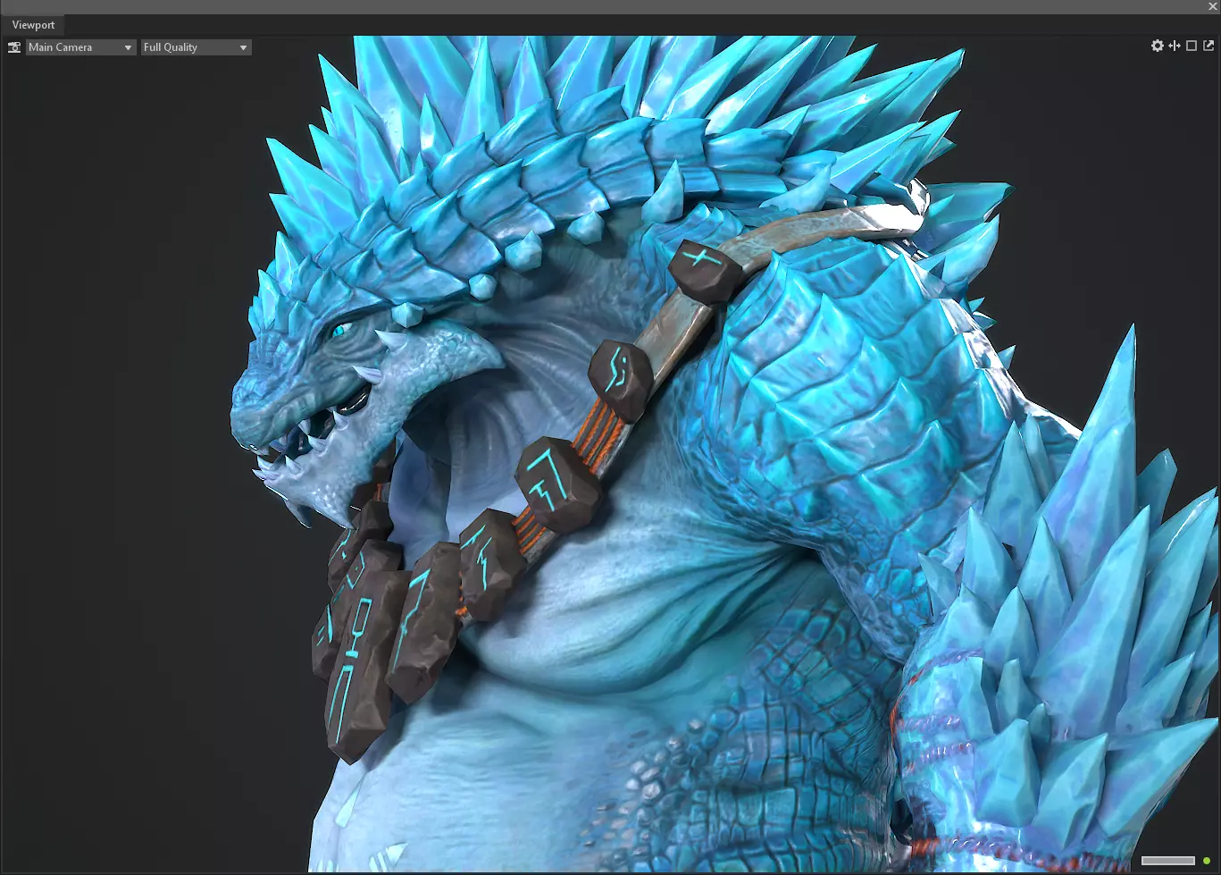 Ice crocodile Low-poly 3D model_6