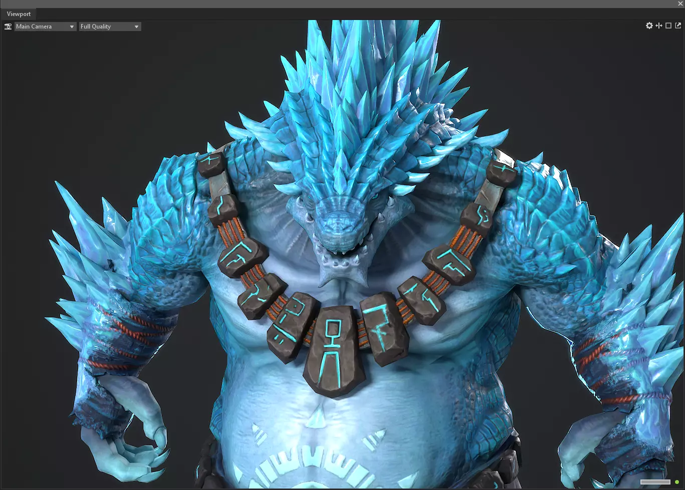 Ice crocodile Low-poly 3D model_0