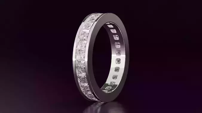 Channel Set Emerald Square Eternity Ring 295CT EU54