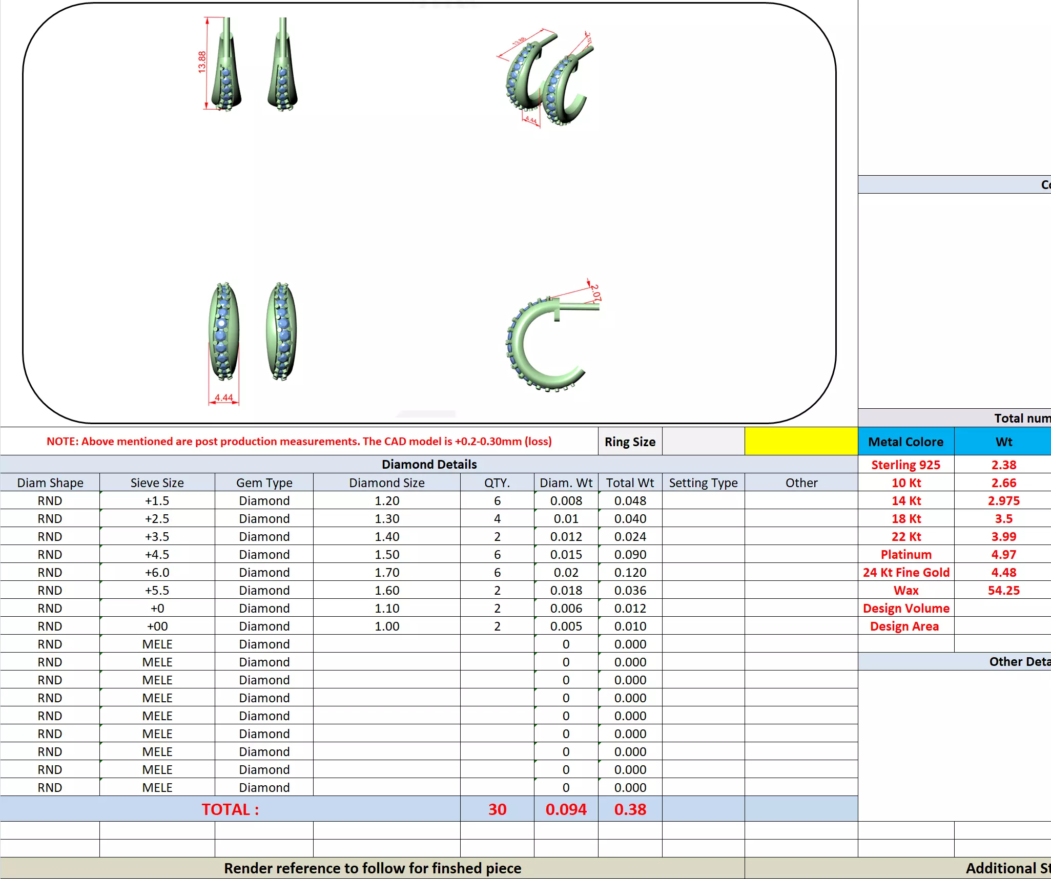 Round Cut Diamond Earring 3DM STL Video 3D print model_13