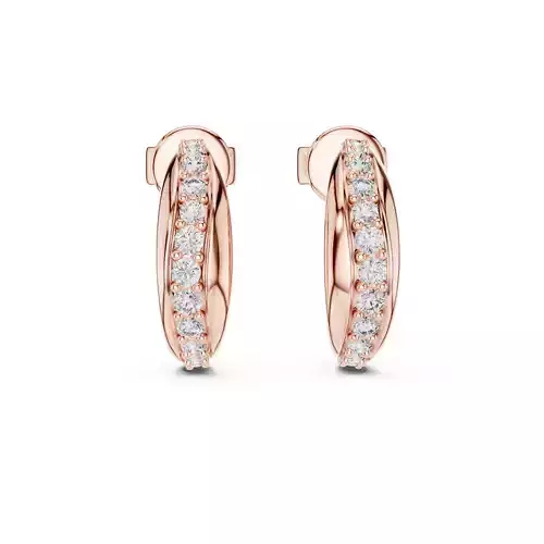 Round Cut Diamond Earring 3DM STL Video