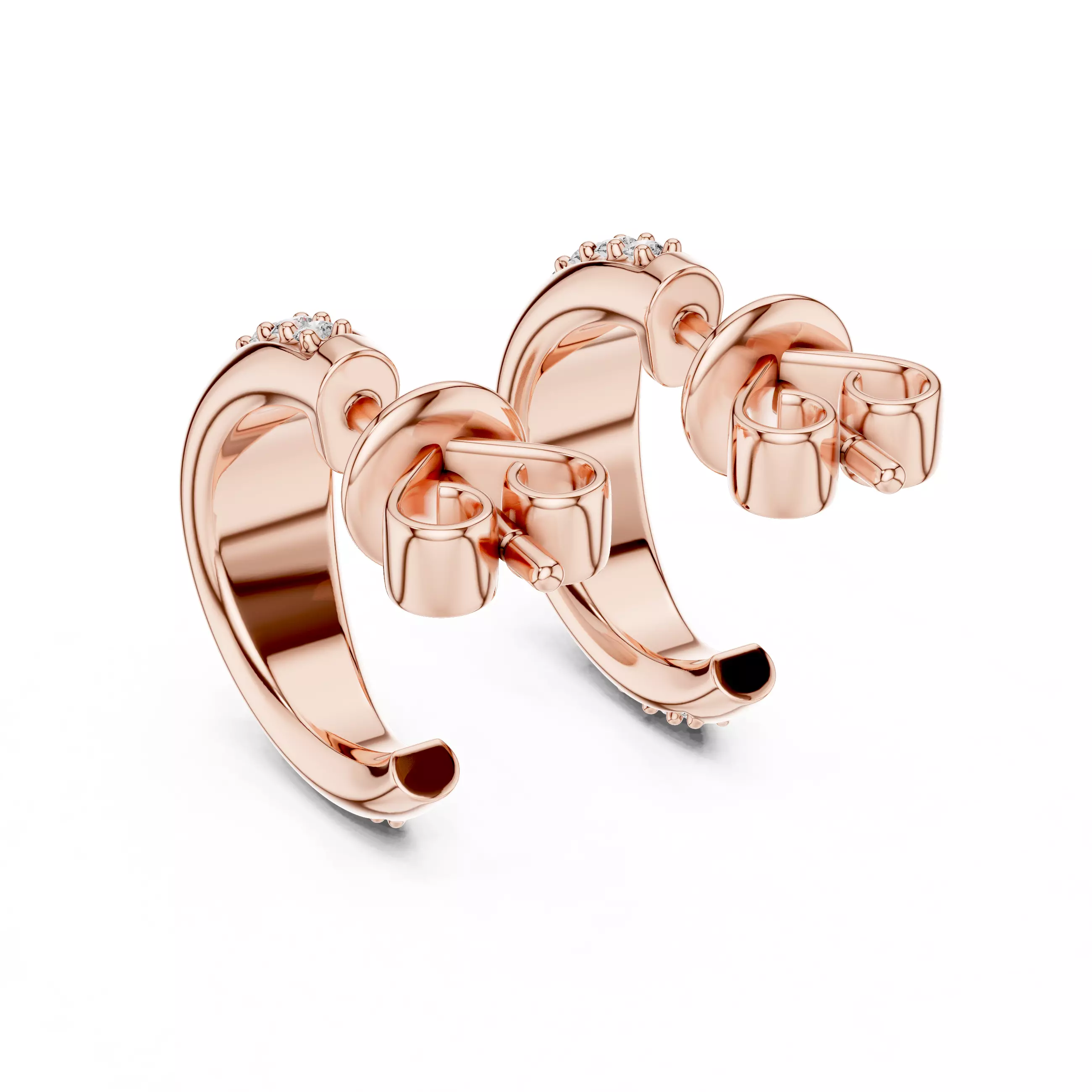 Round Cut Diamond Earring 3DM STL Video 3D print model_5