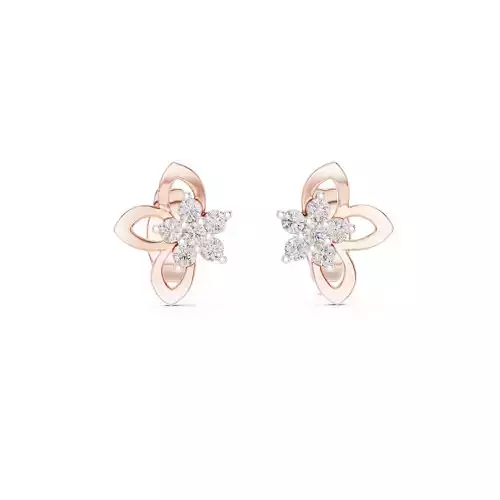 Round Cut Diamond Leaf Earring 3DM STL Video 3D print model