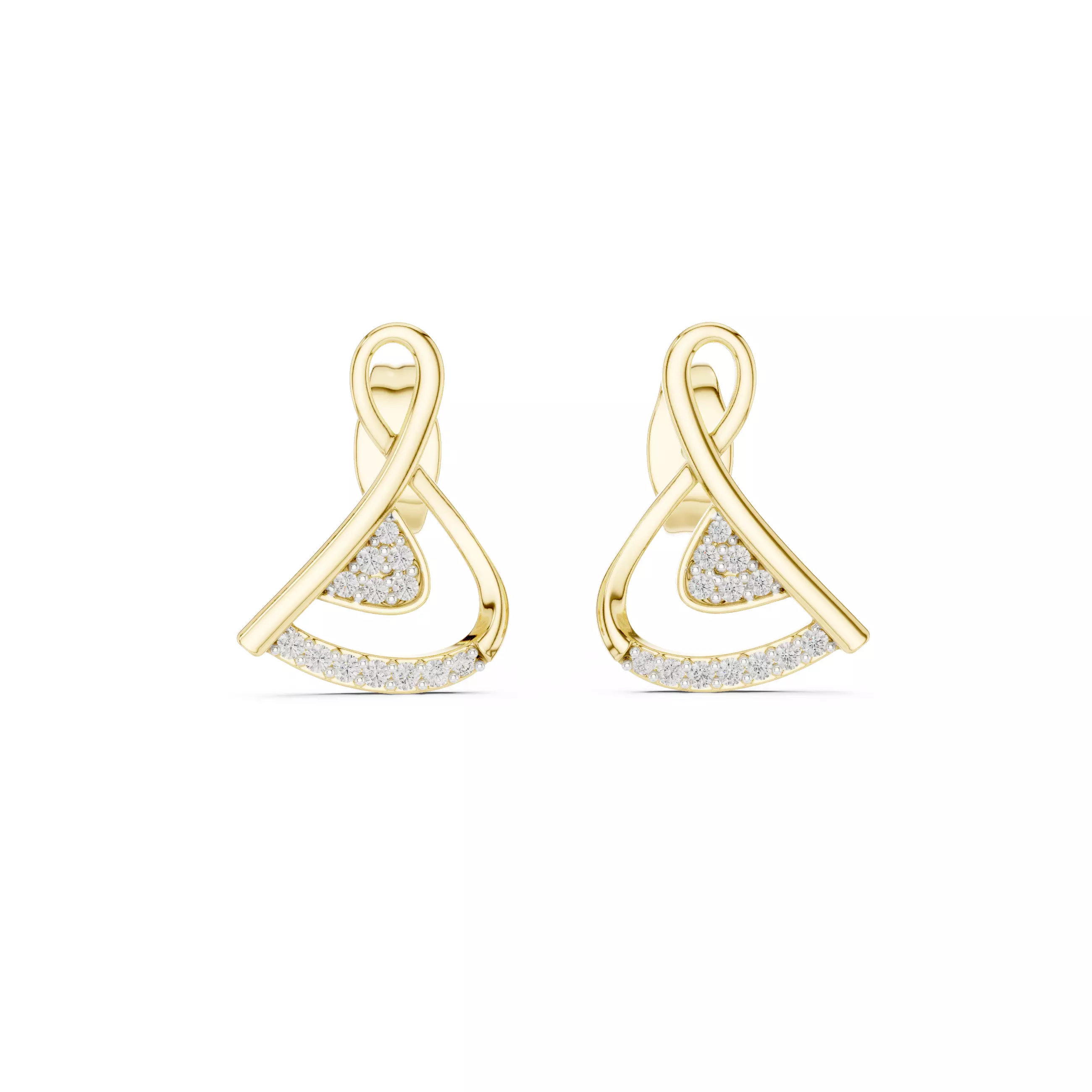 Round Cut Diamond Stud Earring 3DM STL Video 3D print model_1