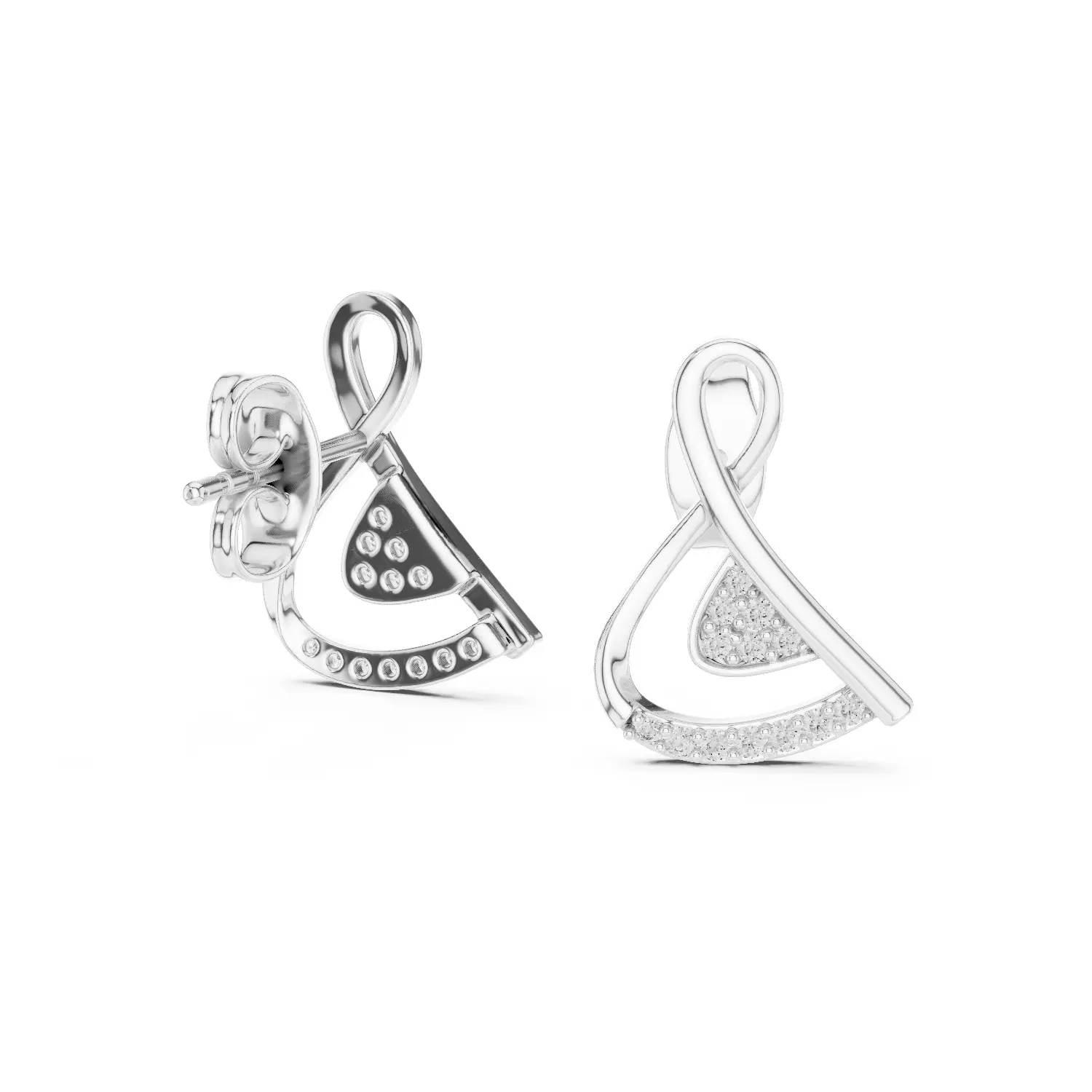 Round Cut Diamond Stud Earring 3DM STL Video 3D print model_14
