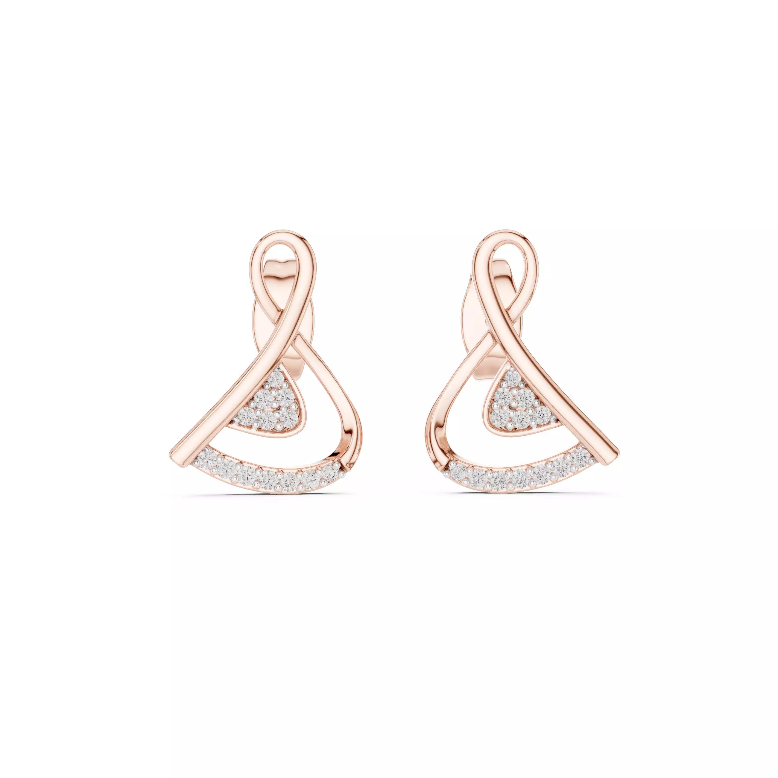Round Cut Diamond Stud Earring 3DM STL Video 3D print model_0