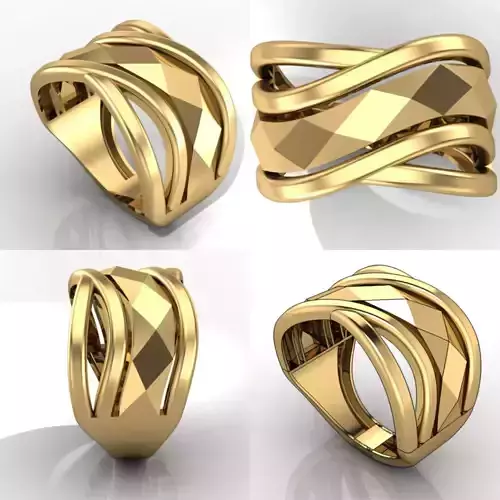 Modern 3D printable women ring