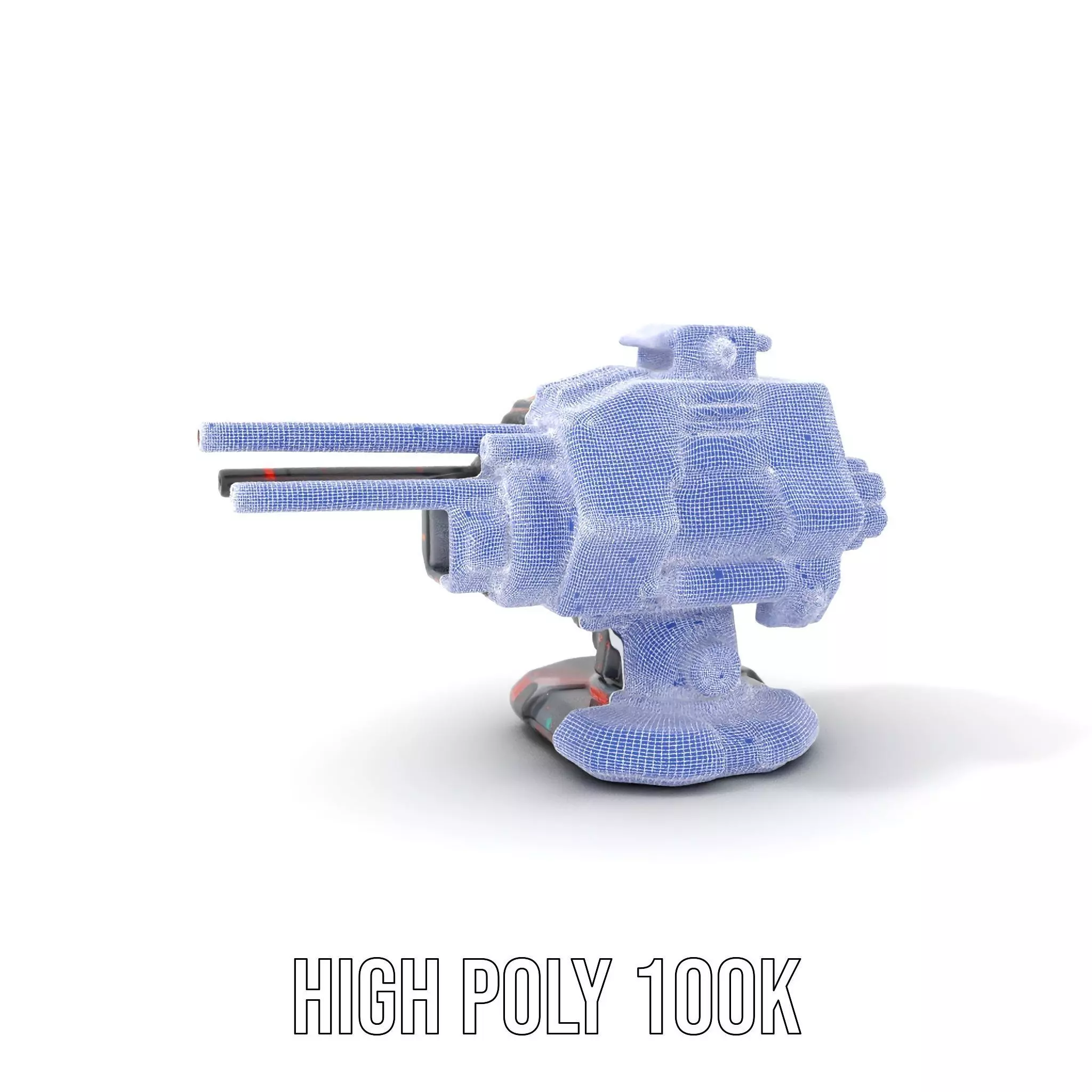 Colorful Turret Cannon Model Pack for Game Integration Low-poly 3D model_5