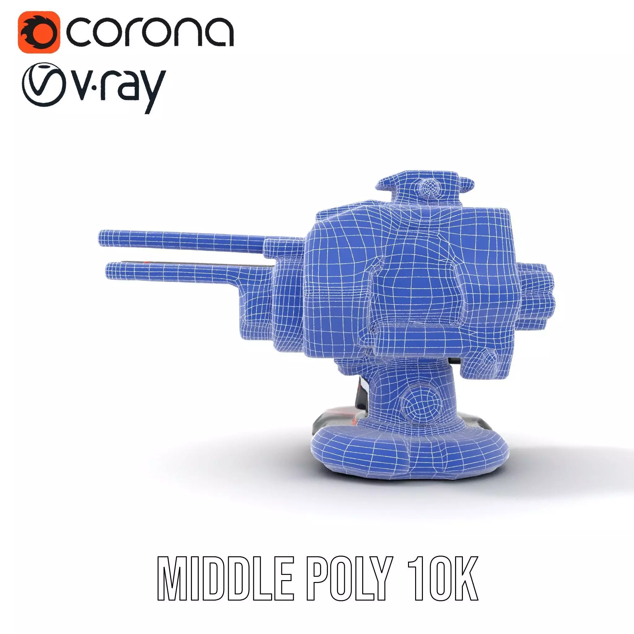 Colorful Turret Cannon Model Pack for Game Integration Low-poly 3D model_27