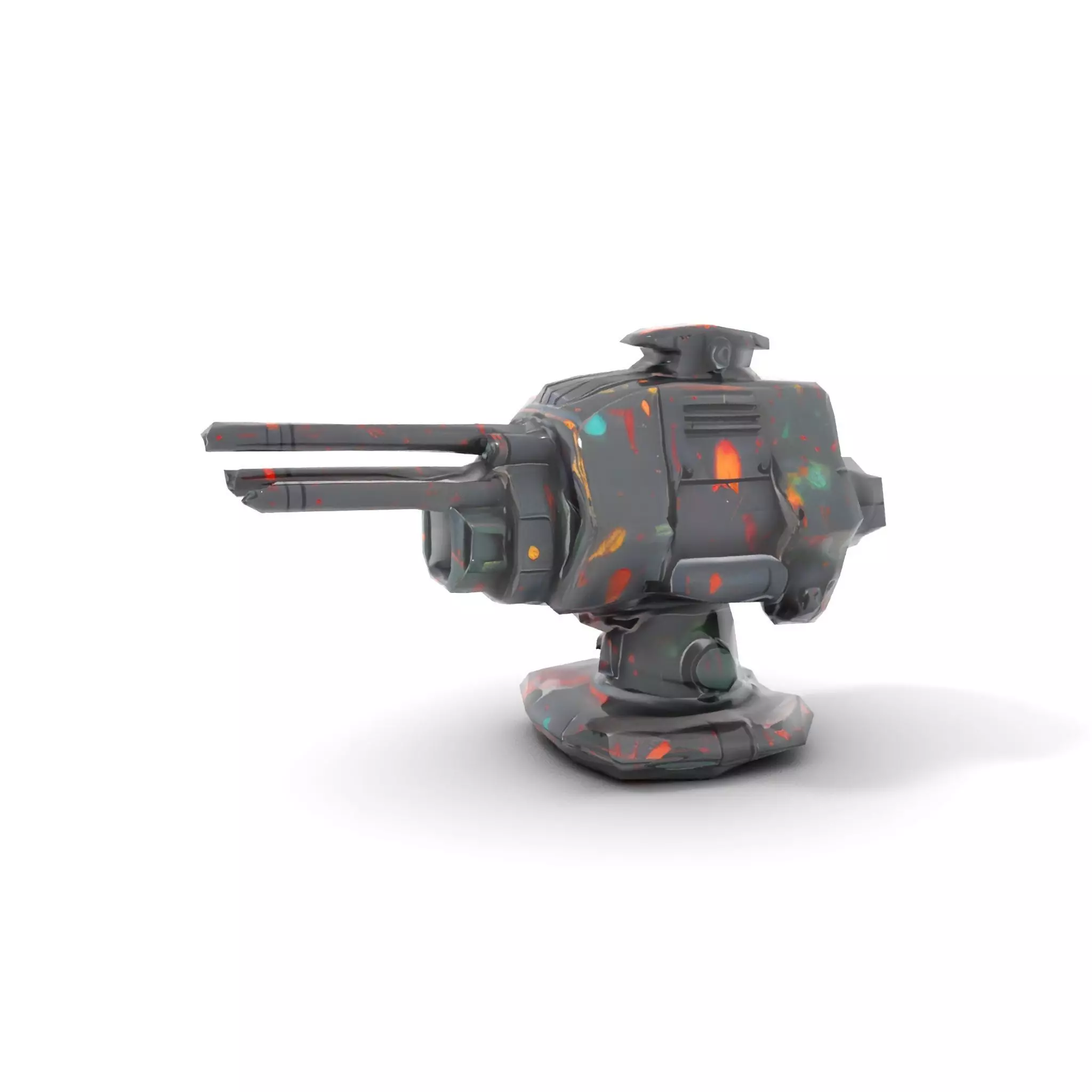 Colorful Turret Cannon Model Pack for Game Integration Low-poly 3D model_8