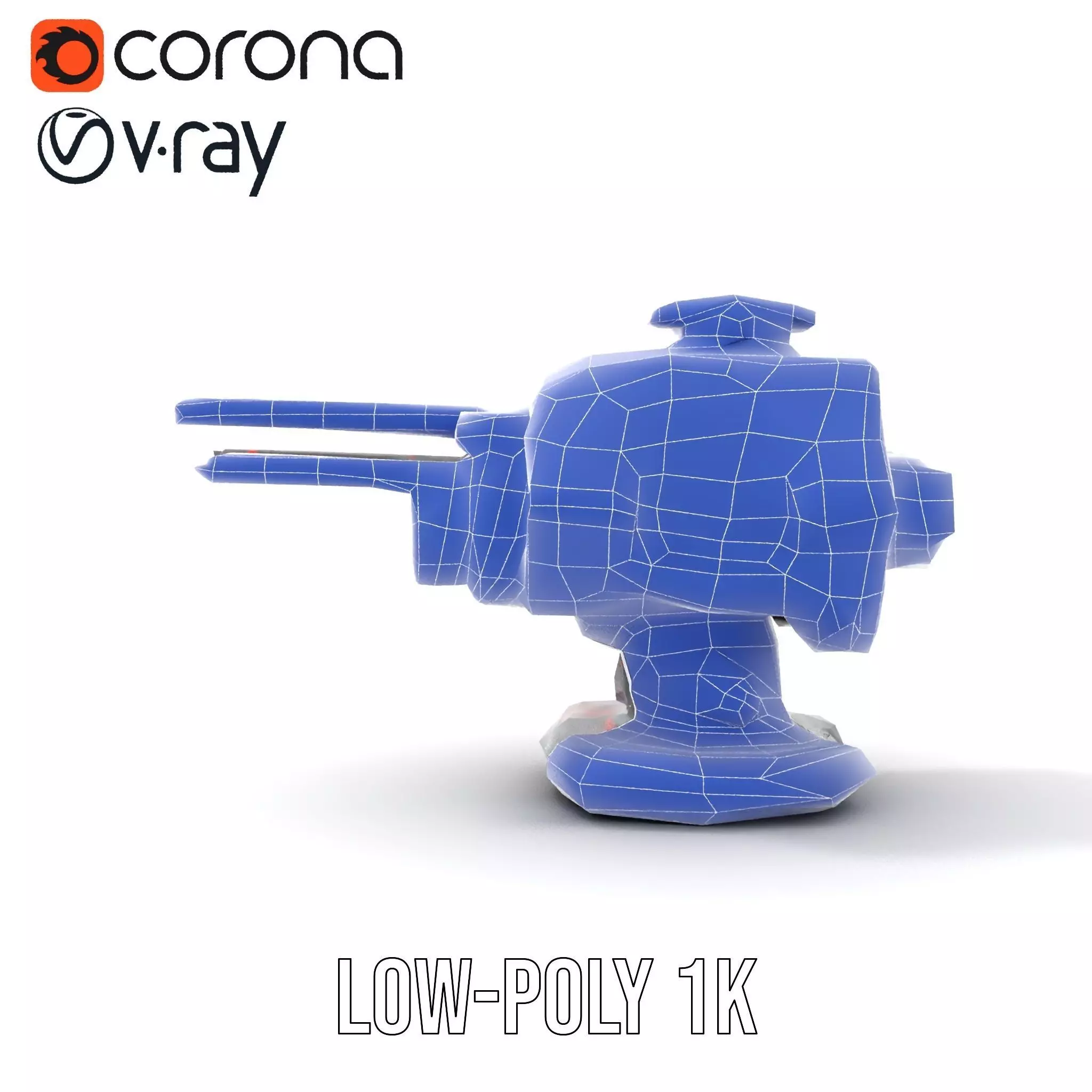 Colorful Turret Cannon Model Pack for Game Integration Low-poly 3D model_25