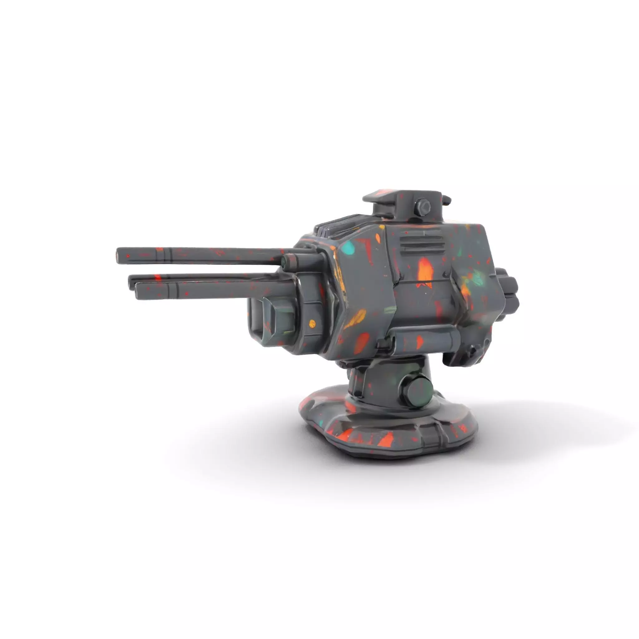 Colorful Turret Cannon Model Pack for Game Integration Low-poly 3D model_6
