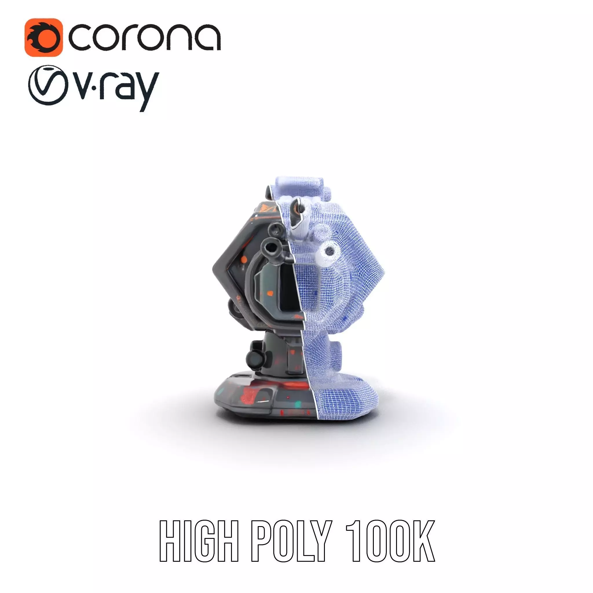 Colorful Turret Cannon Model Pack for Game Integration Low-poly 3D model_35