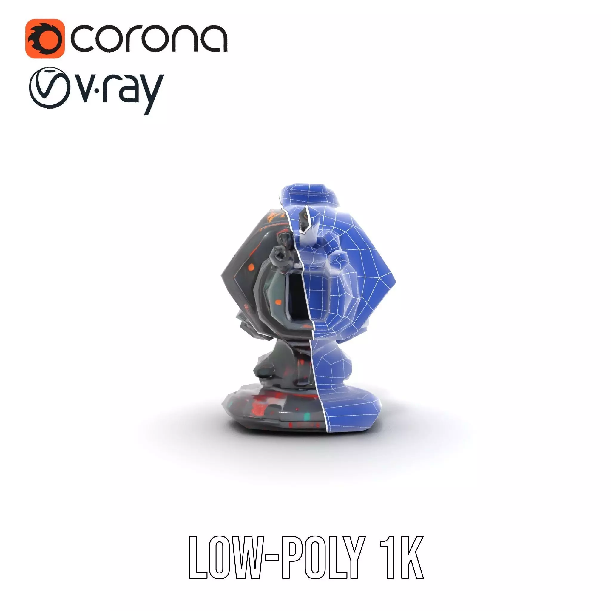 Colorful Turret Cannon Model Pack for Game Integration Low-poly 3D model_28