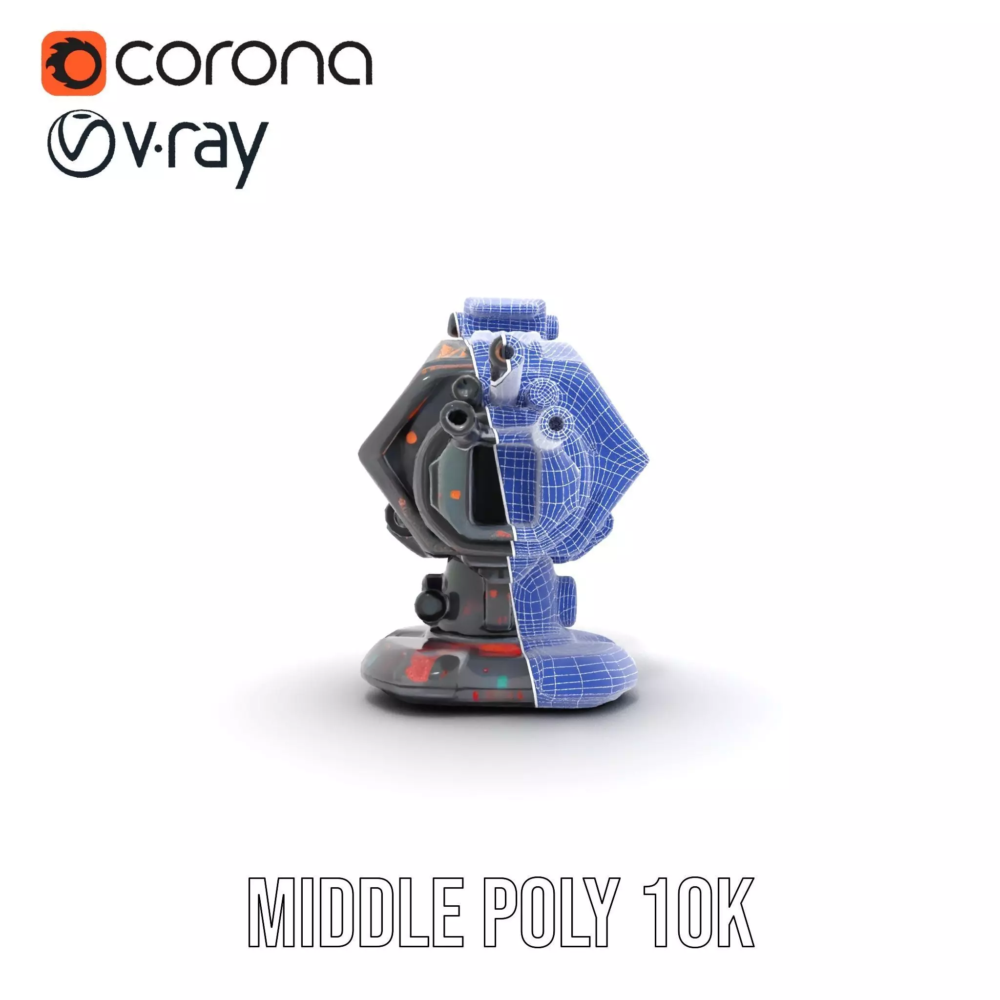 Colorful Turret Cannon Model Pack for Game Integration Low-poly 3D model_30