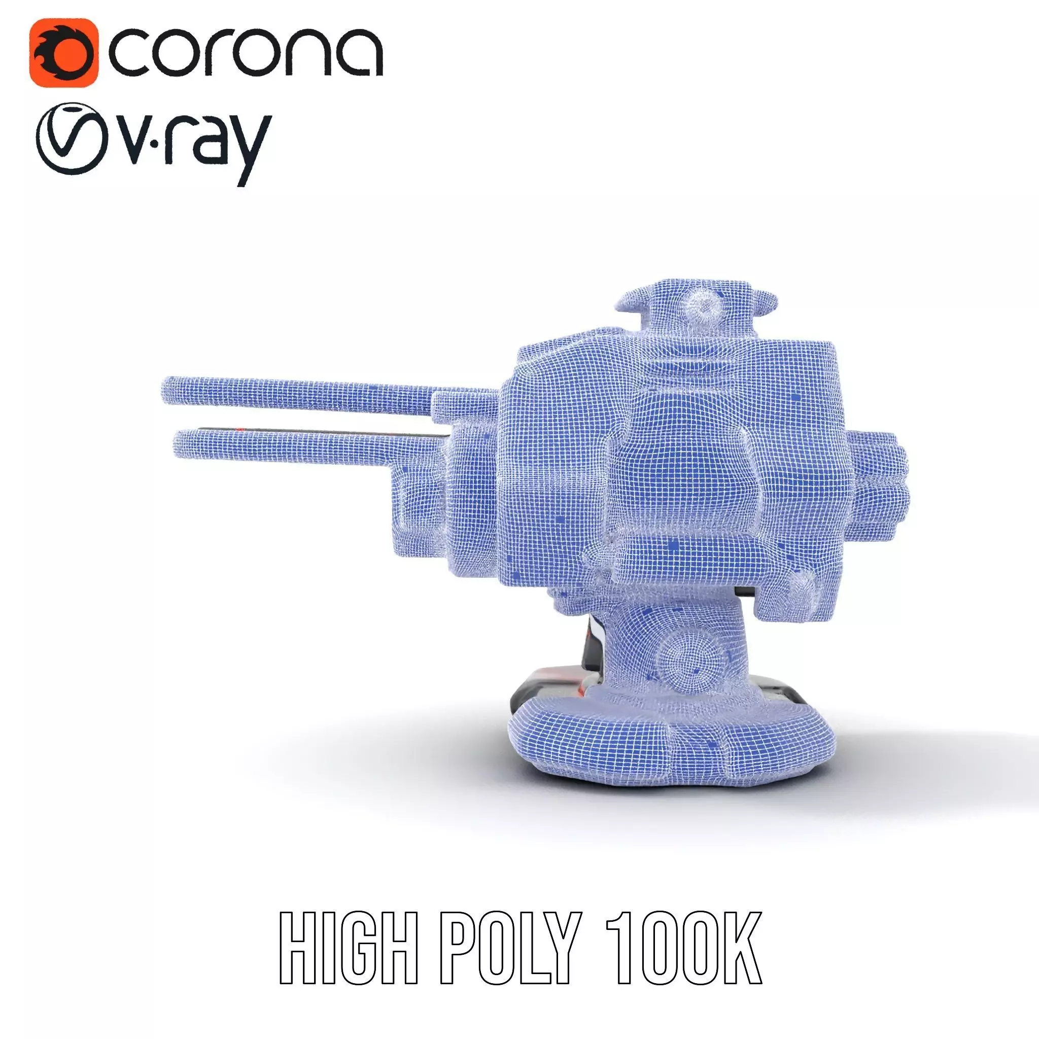 Colorful Turret Cannon Model Pack for Game Integration Low-poly 3D model_26