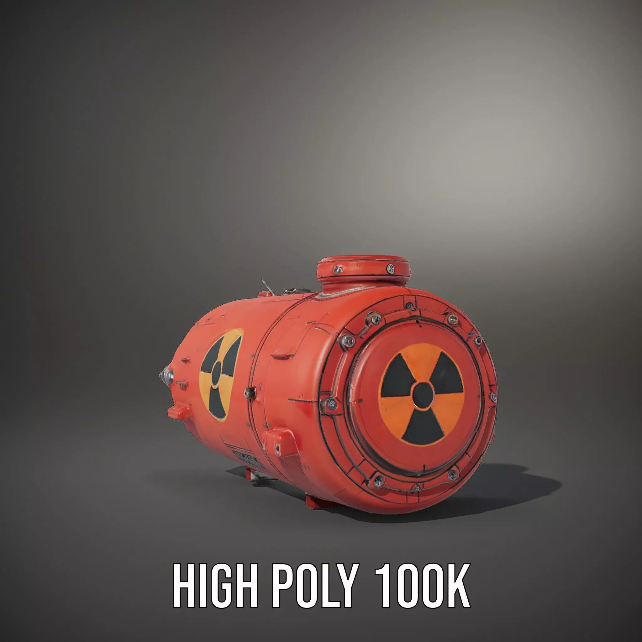 Red Torpedo Model Pack with Hazard Symbol Low-poly 3D model_11