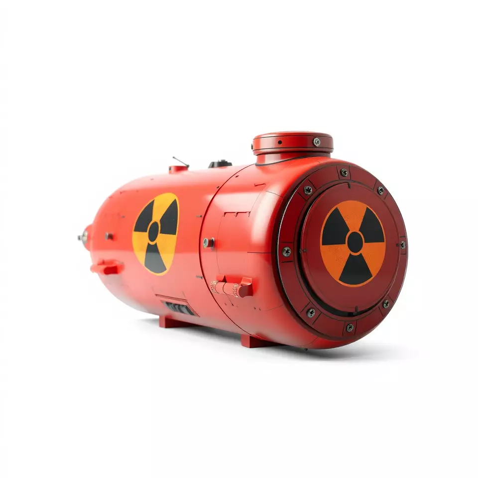 Red Torpedo Model Pack with Hazard Symbol Low-poly 3D model_3